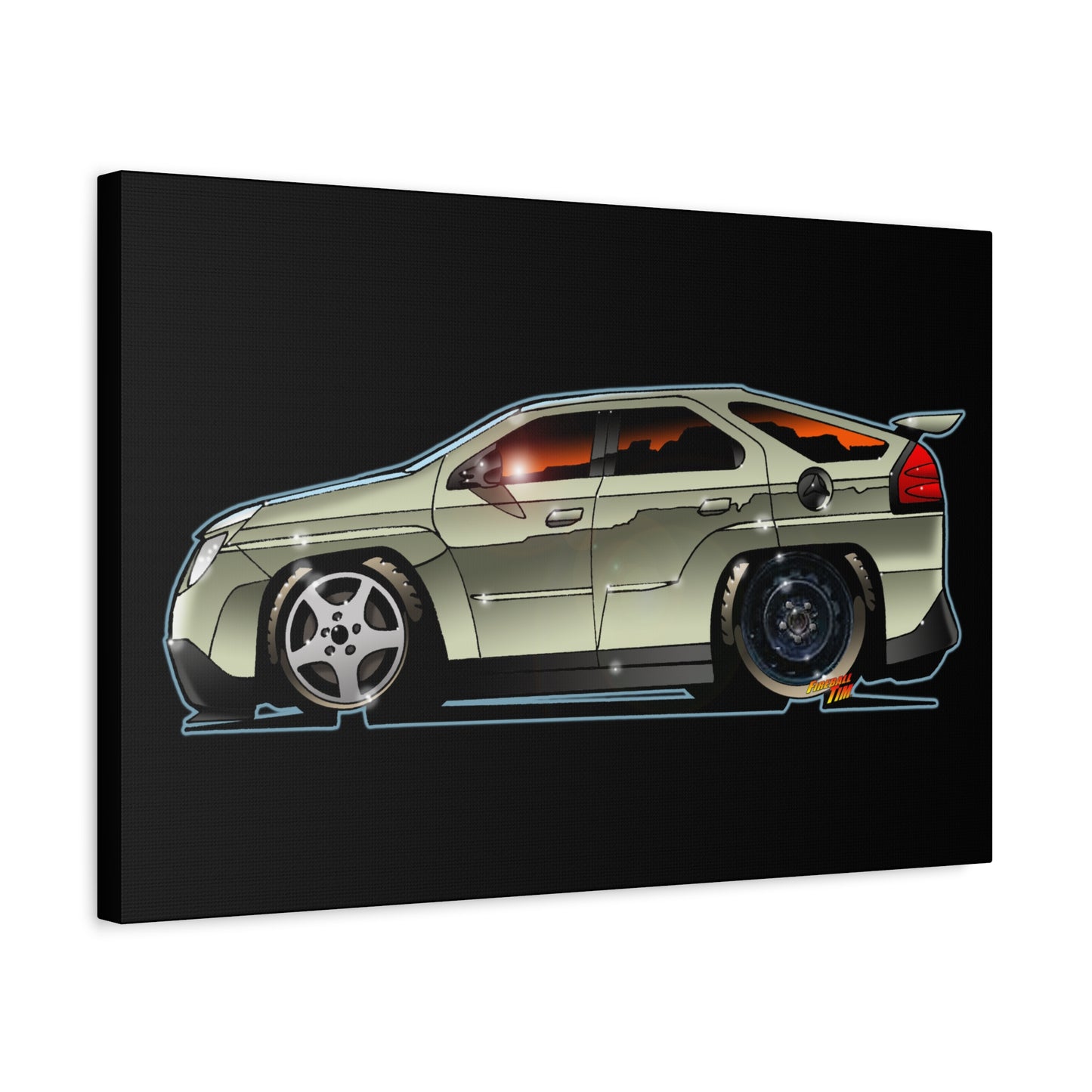 BREAKING BAD Pontiac Aztek Fireball Art Canvas Wall Print