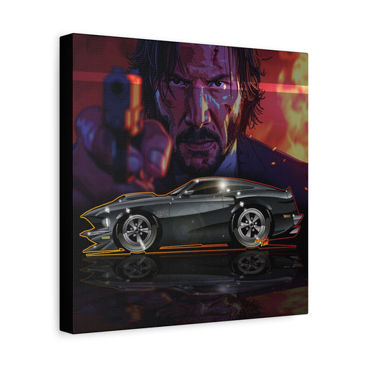 JOHN WICK 1969 FORD MUSTANG BOSS 429 Keanu Reeves Canvas Art Wall Print - 12x12