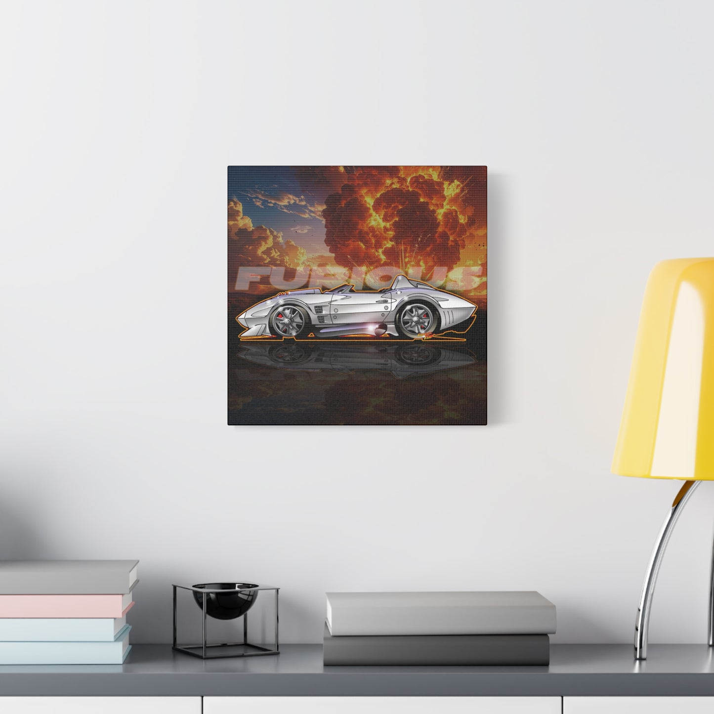 FAST AND FURIOUS Grand Sport Stingray Corvette Fireball Art Canvas Print