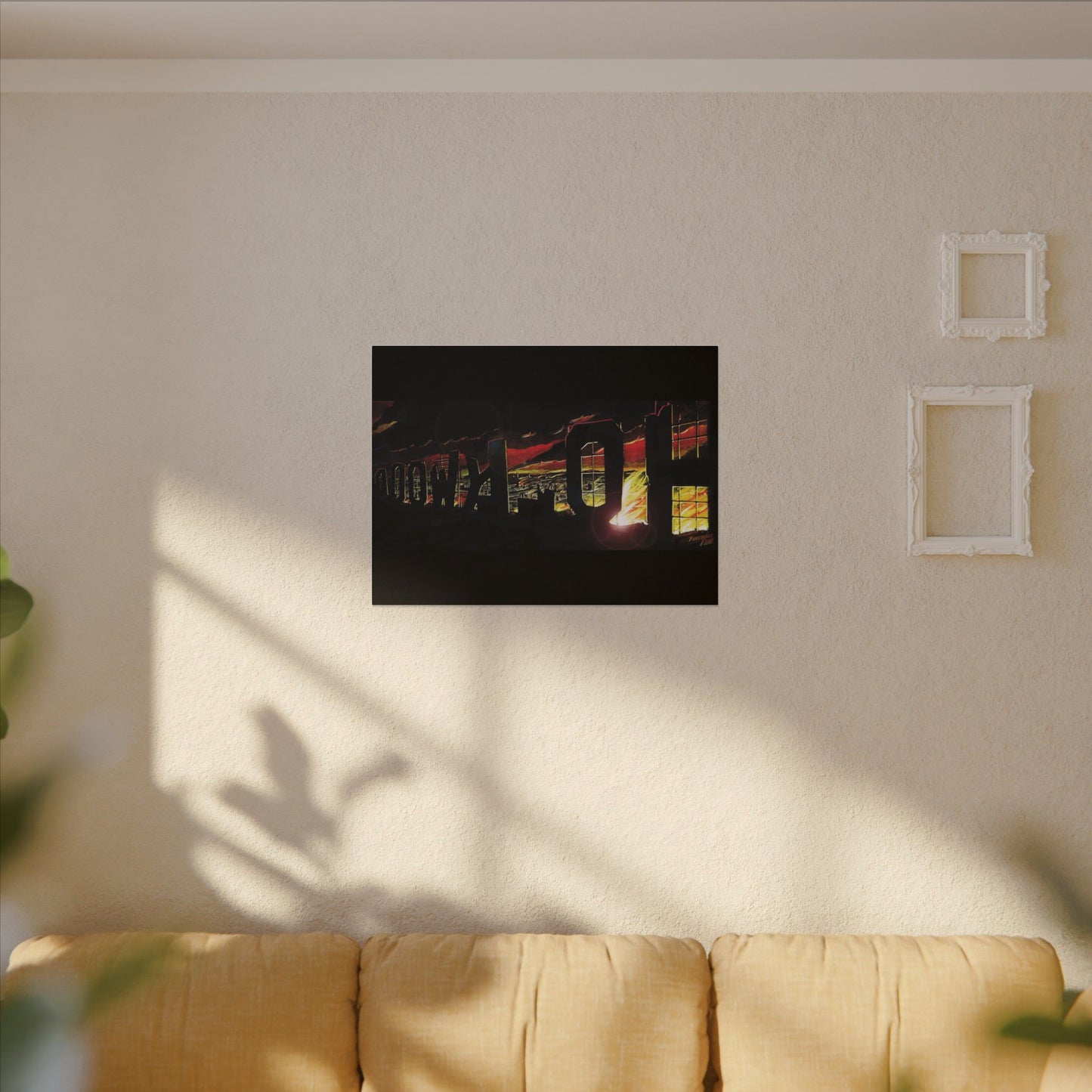 ESCAPE FROM LA Hollywood Sigh Fireball Concept Art Canvas Print
