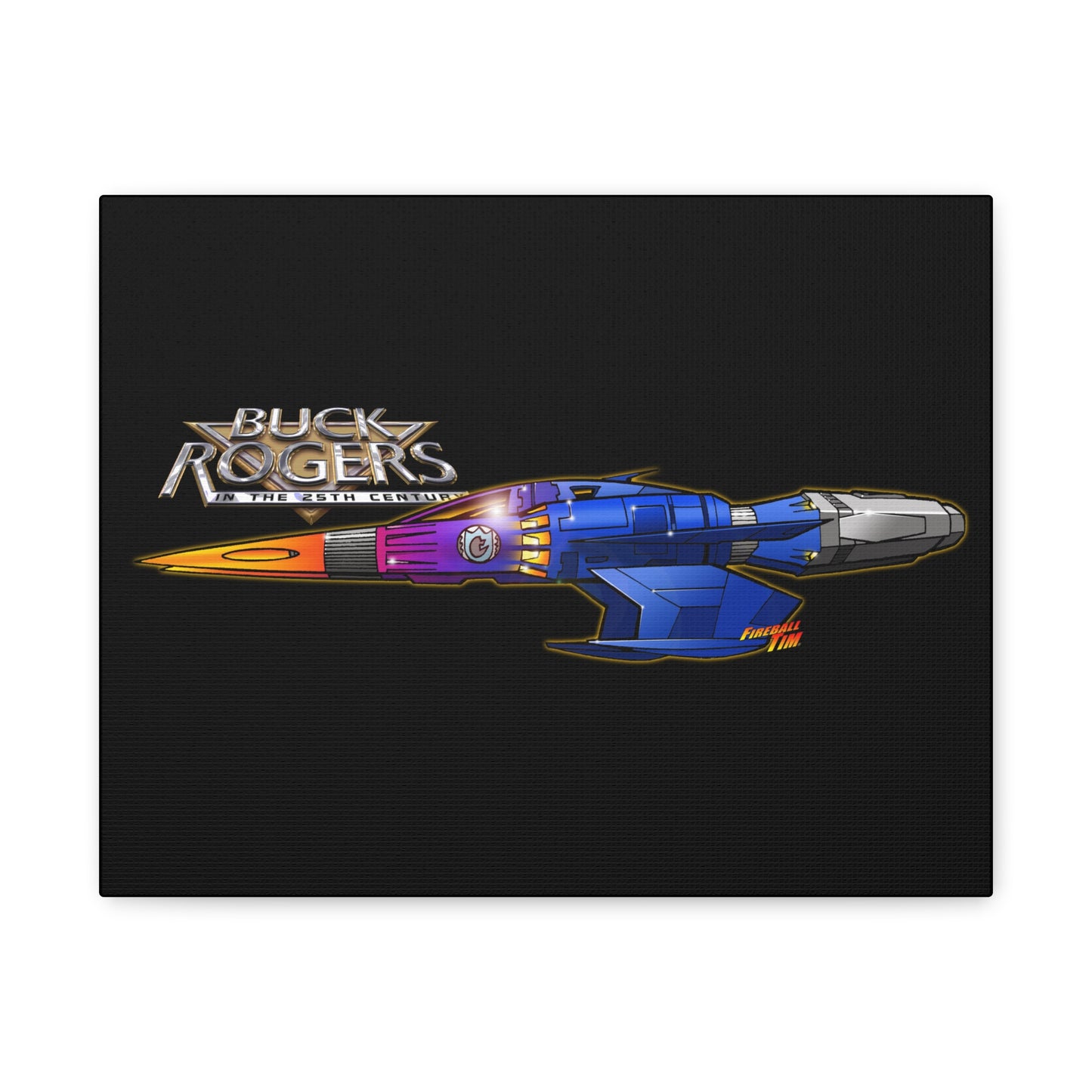 BUCK ROGERS Hot Rod Starfighter Spaceship Canvas Art Wall Print - 11x14