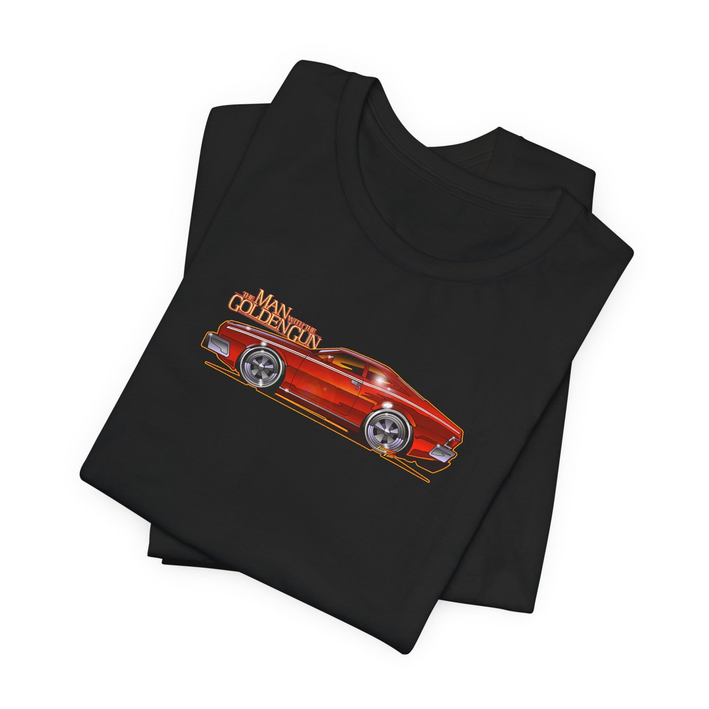 MAN WITH THE GOLDEN GUN AMC Hornet James Bond Fireball Art Short Sleeve Tee