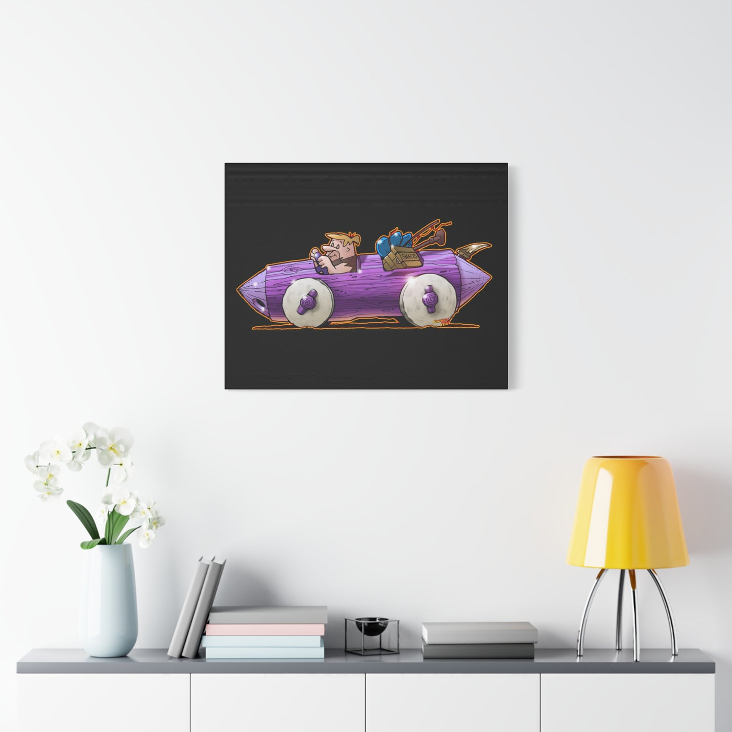 FLINSTONES BARNEY RUBBLE Fireball Art Canvas Wall Print - Multiple Sizes