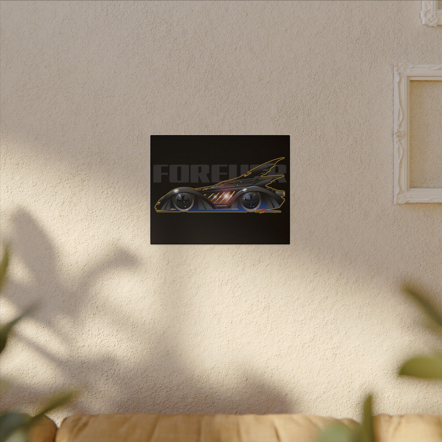 BATMAN FOREVER BATMOBILE Fireball Art Canvas Print