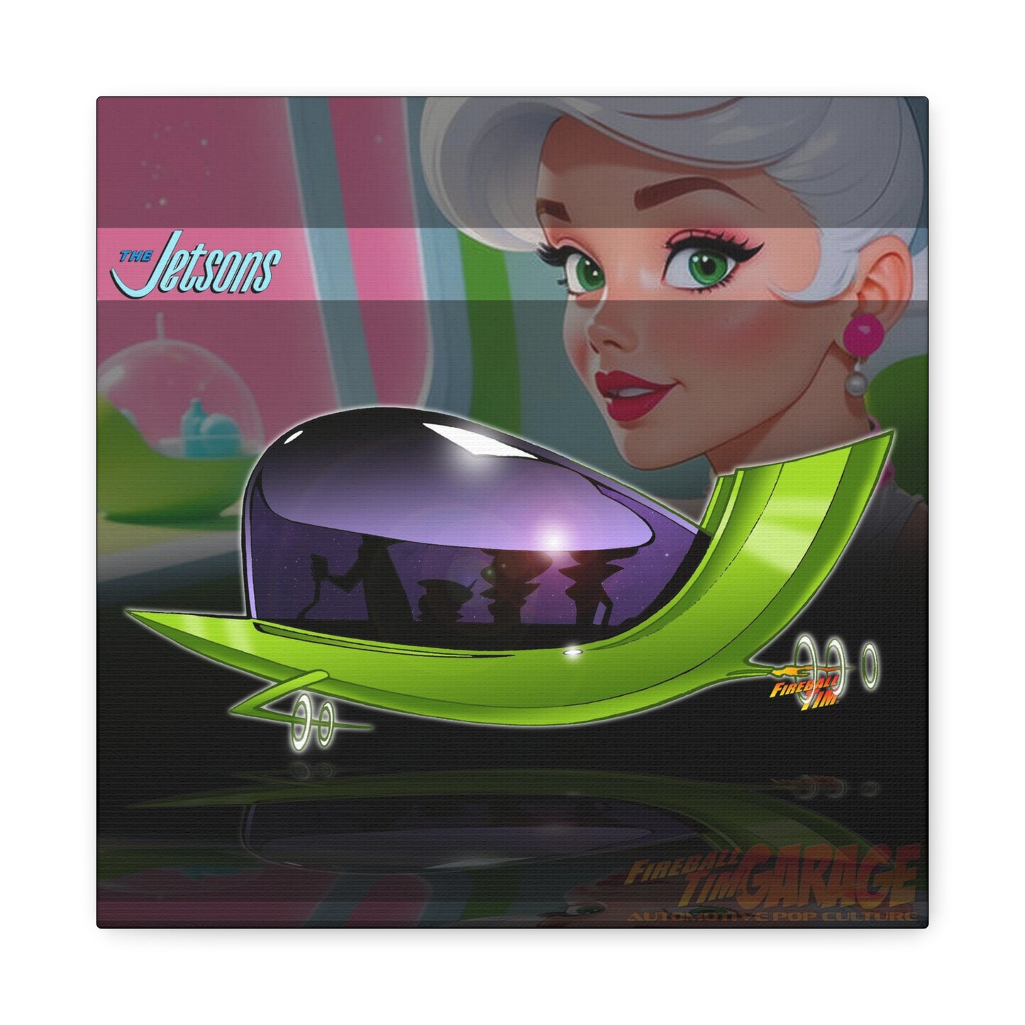 JETSONS FAMILY SPACESHIP Canvas Art Wall Print - 12x12