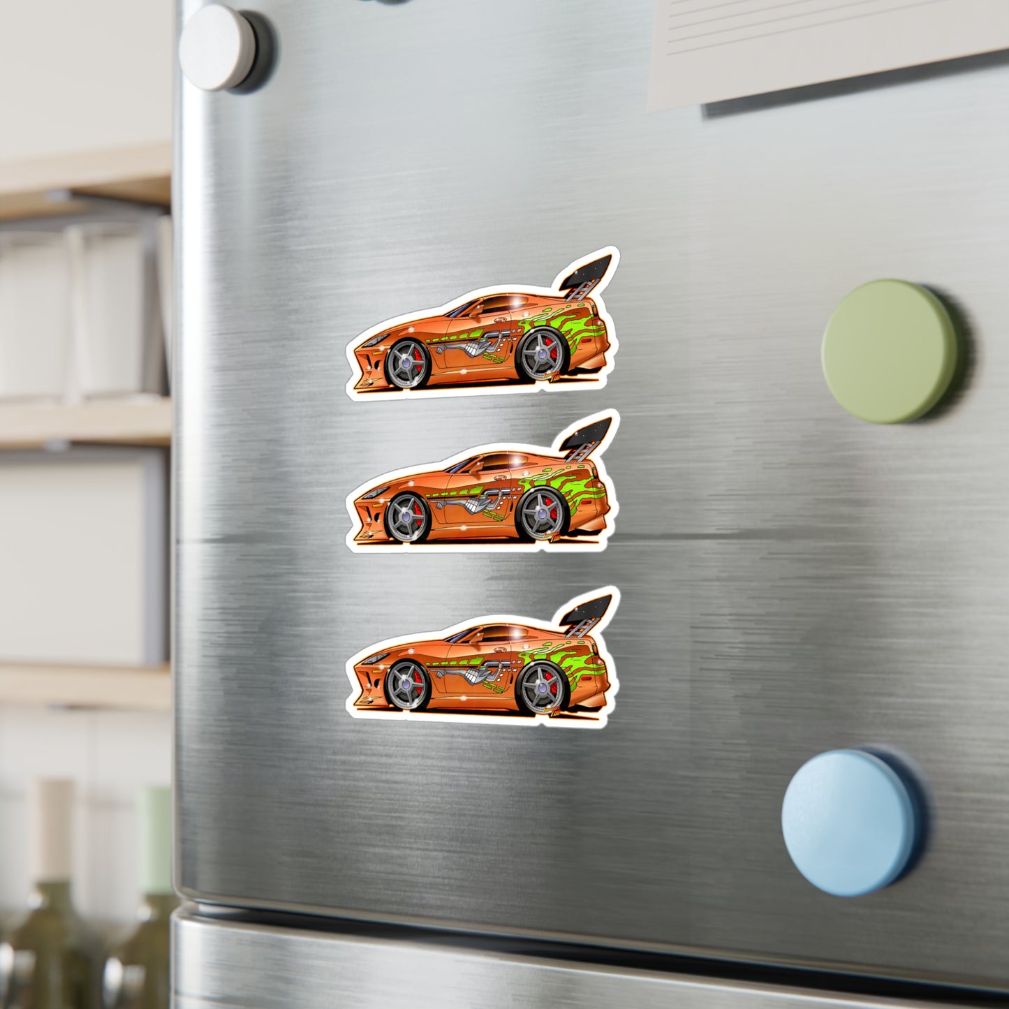 FAST & FURIOUS 1994 TOYOTA SUPRA MK IV Fireball Art Kiss-Cut Vinyl Decal Set