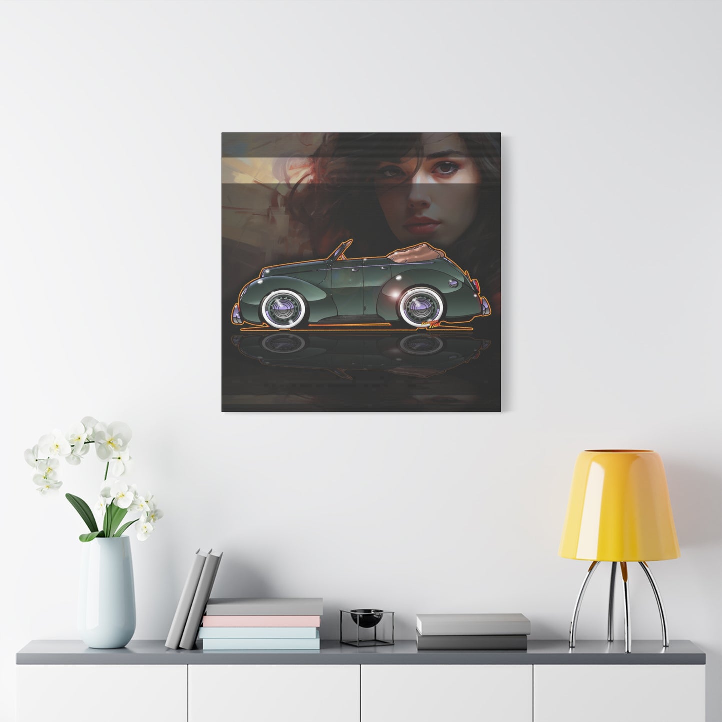 FORD DELUXE 1939 Convertible Fireball Art Canvas Print