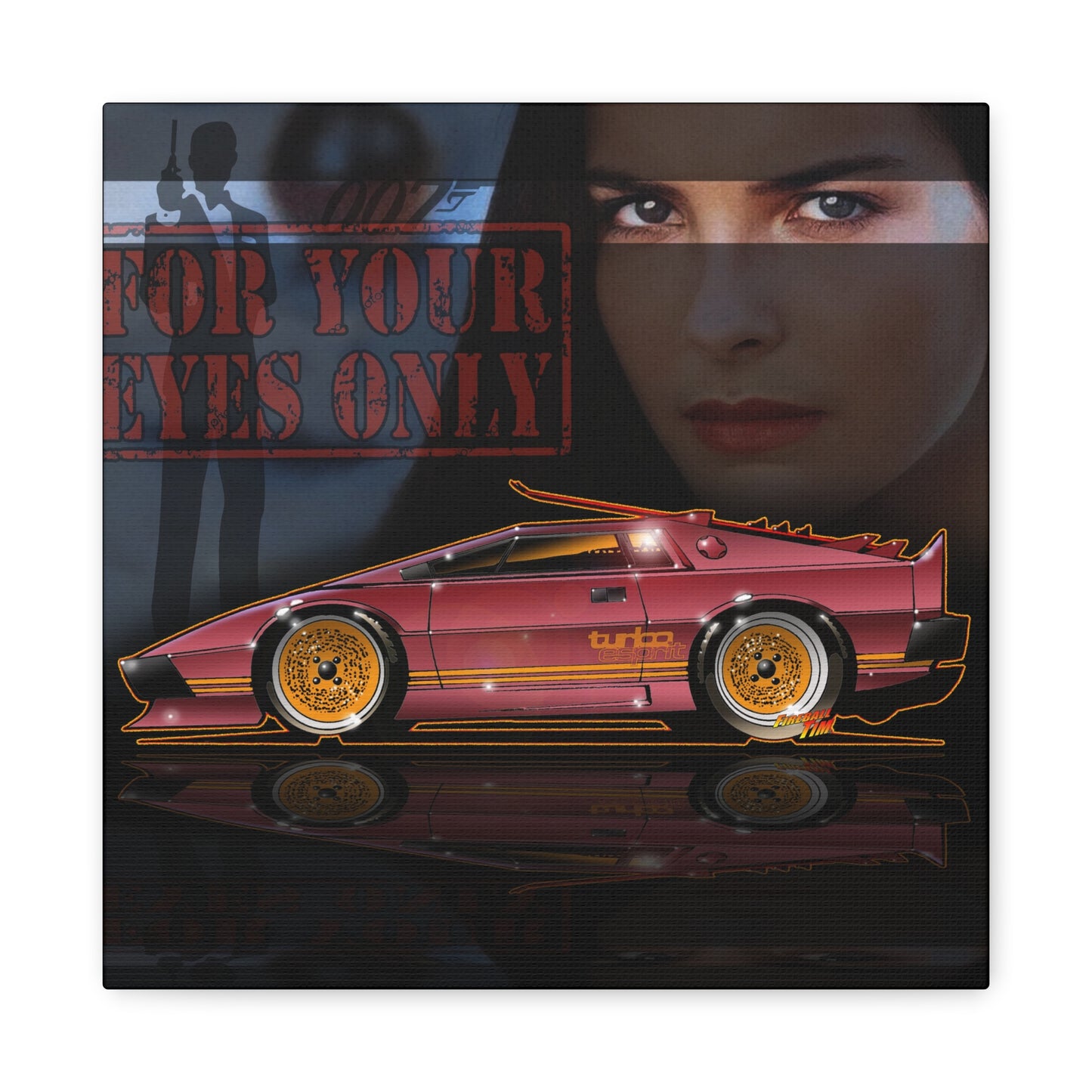 LOTUS ESPRIT TURBO For Your Eyes Only 007 James Bond Canvas Art Wall Print - 12x12