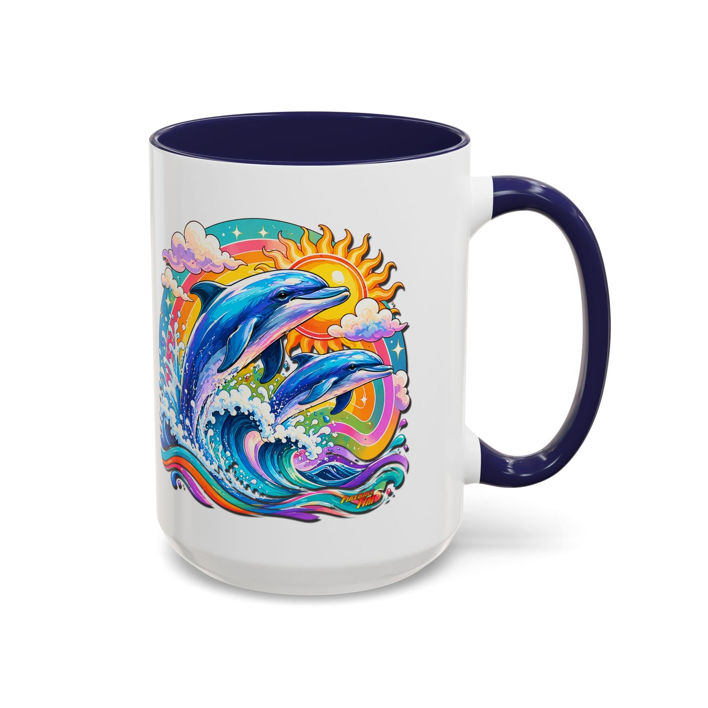 DOLPHIN SPLASH 2 Aquarium Series Fireball Art Coffee Mug - 2 Sizes