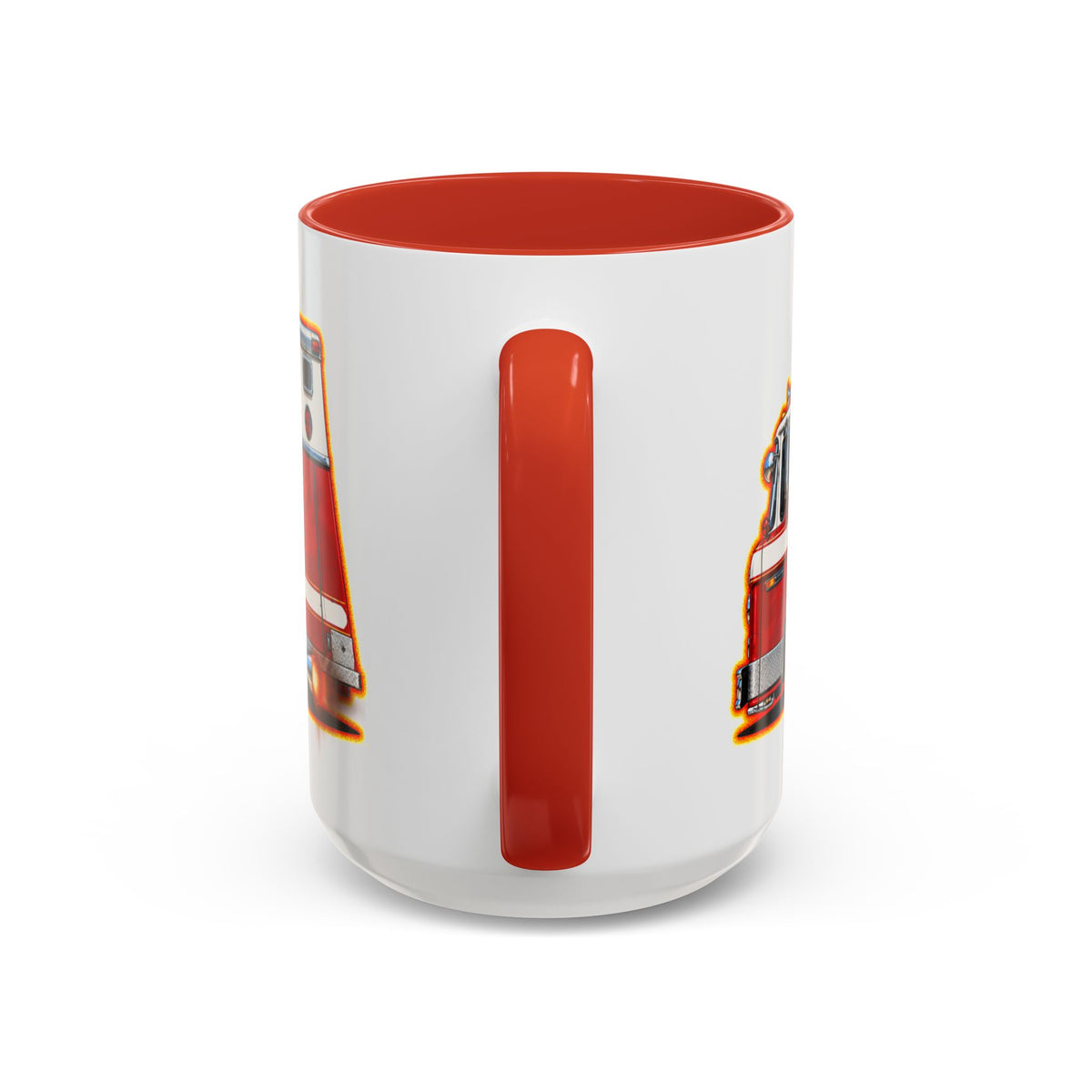 FIRE TRUCK Collectible Fireball Art Coffee Mug - 2 Sizes