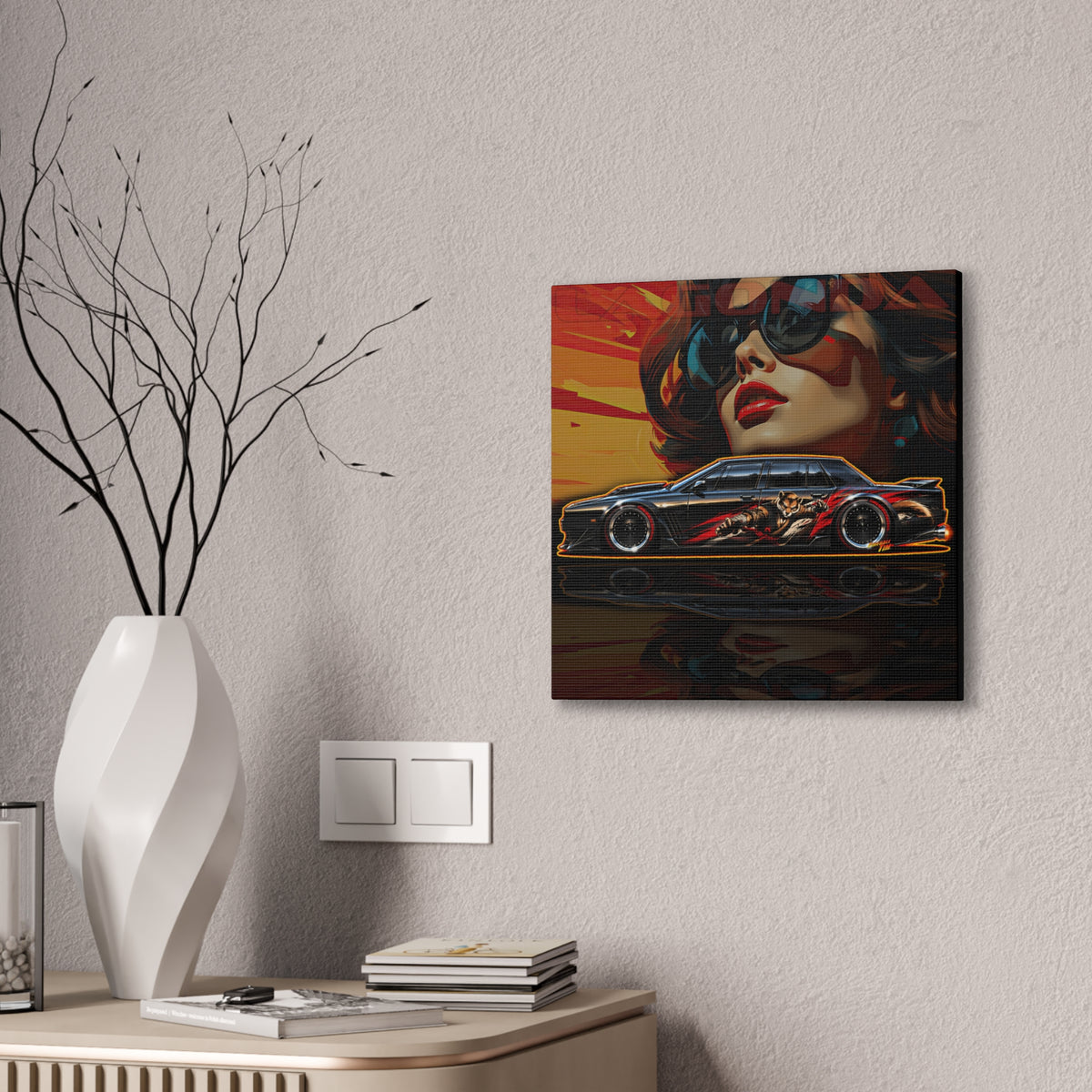ASTON MARTIN LAGONDA Collectible Fireball Art Canvas Stretched Print
