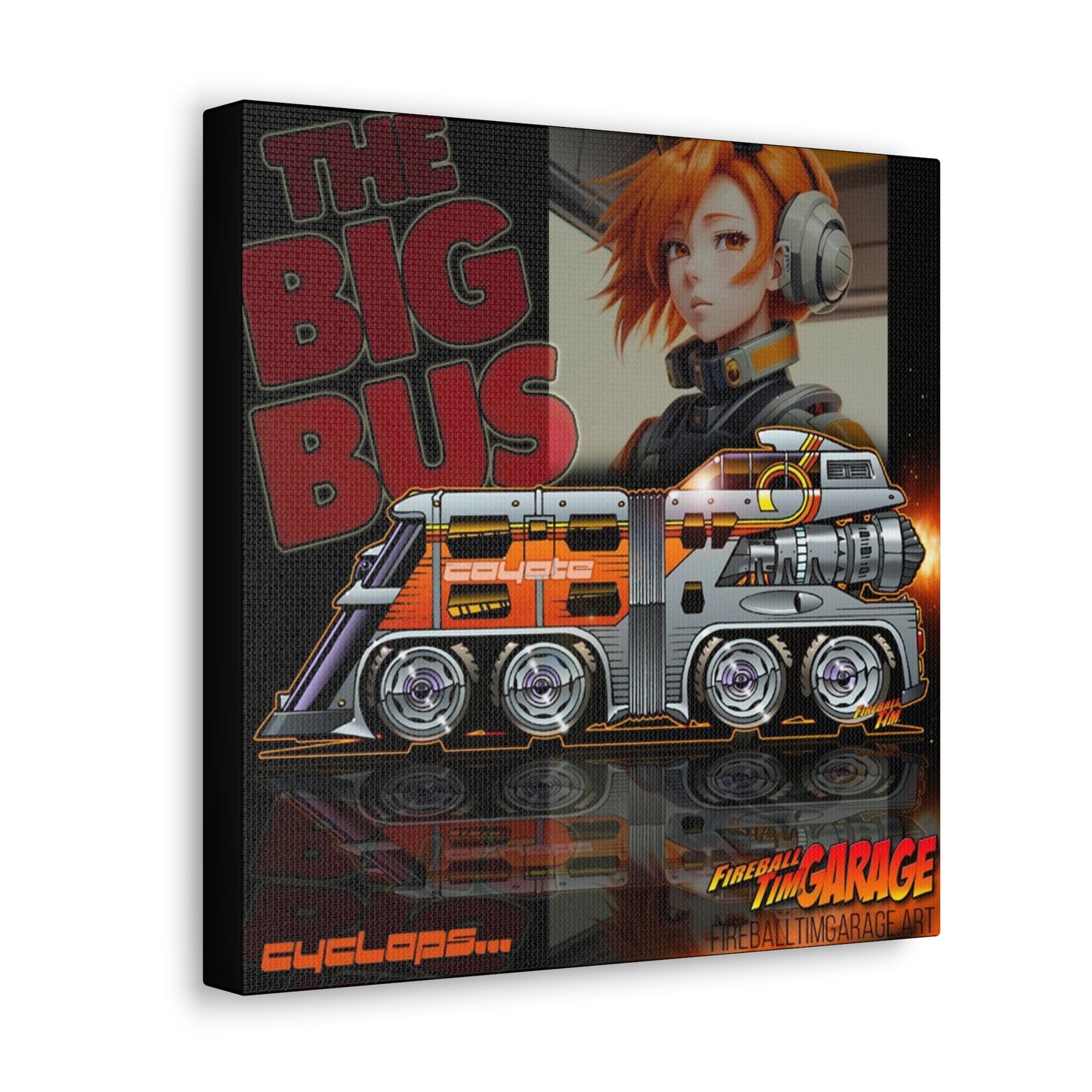 THE BIG BUS Cyclops Movie Car Garage Canvas Gallery Art Print 12x12