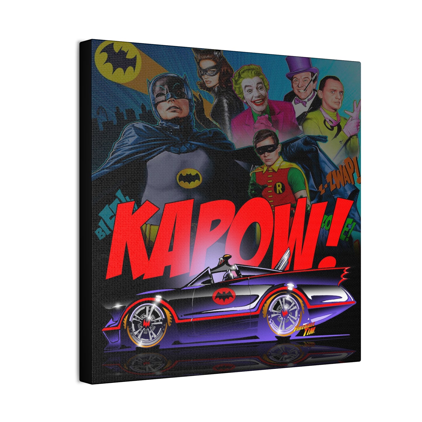 BATMOBILE 1966 BATMAN TV Car Canvas Wall Art Print - 3 Sizes