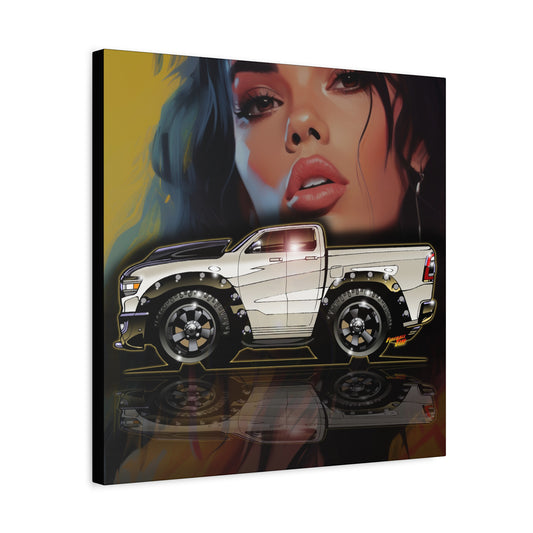 RAM REBEL 1500 Truck Collectible Coffee Fireball Art Canvas Print