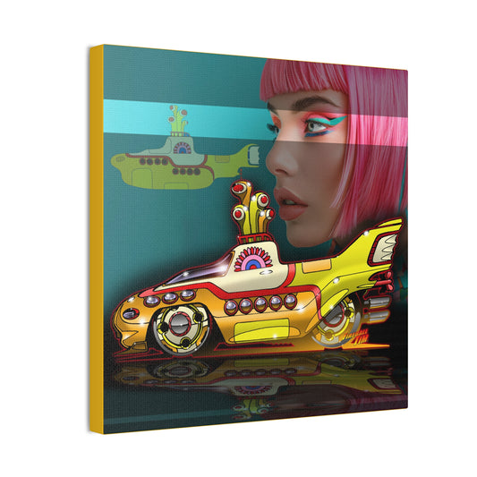 BEATLES YELLOW SUBMARINE Fireball Art Canvas Print - 12x12