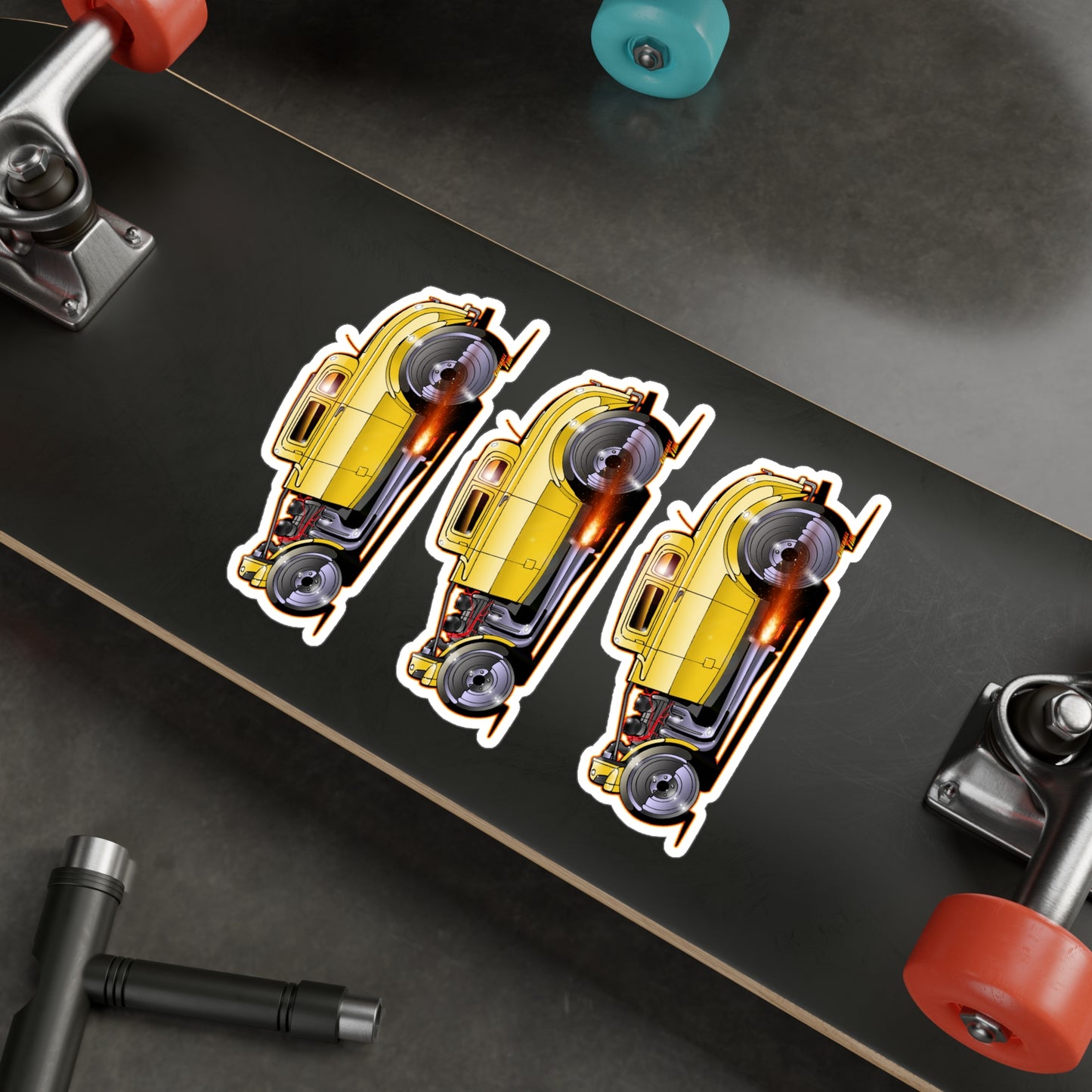 AMERICAN GRAFFITI '32 HOT ROD Movie Car Fireball Art Decal Sticker - 4 Sizes