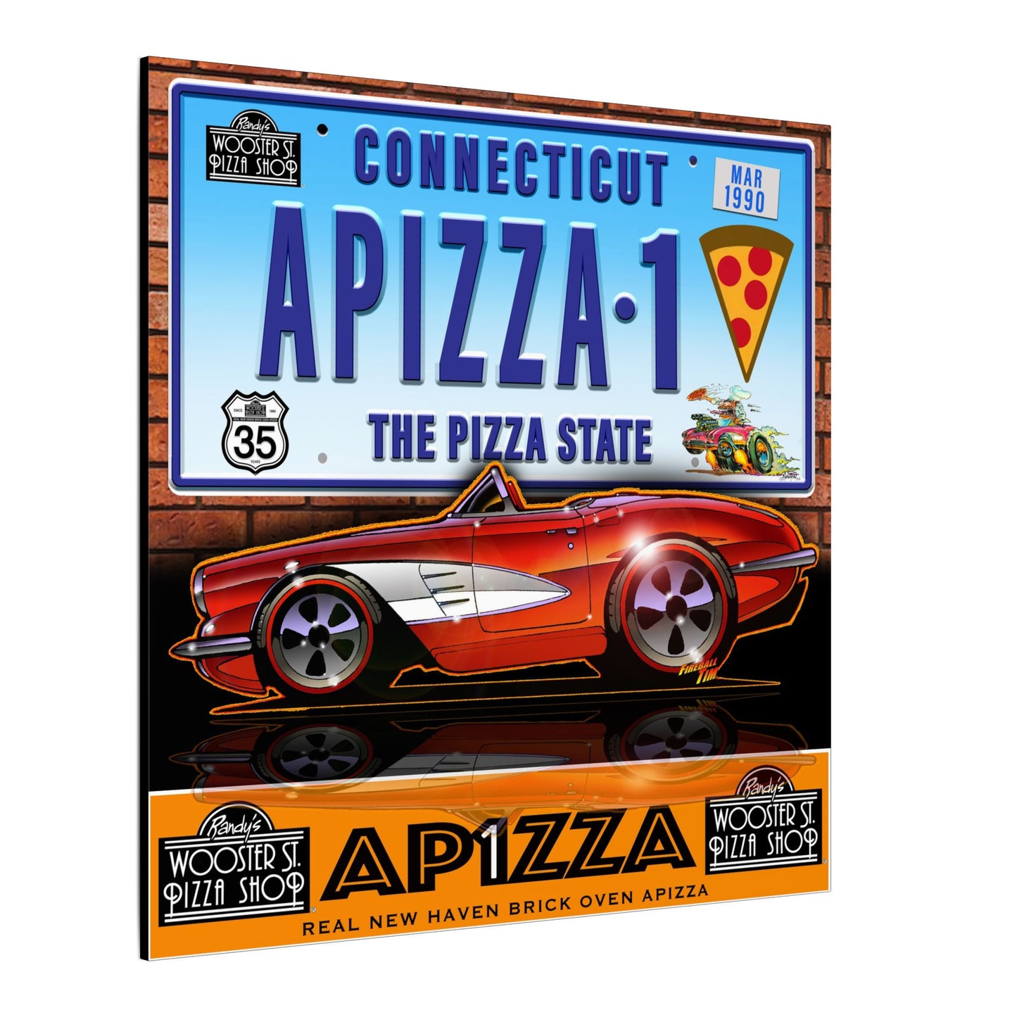 CORVETTE 1958 APIZZA 1 Fireball Art Canvas Print