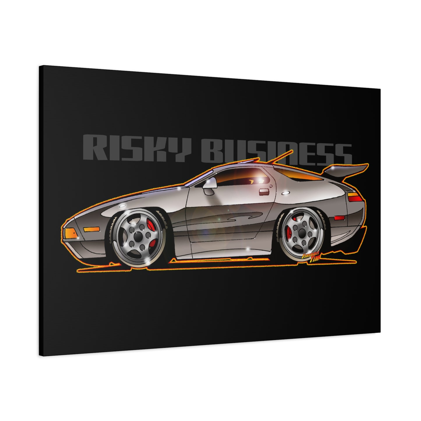 RISKY BUSINESS Porsche 928 Fireball Art Canvas Print - Sizes