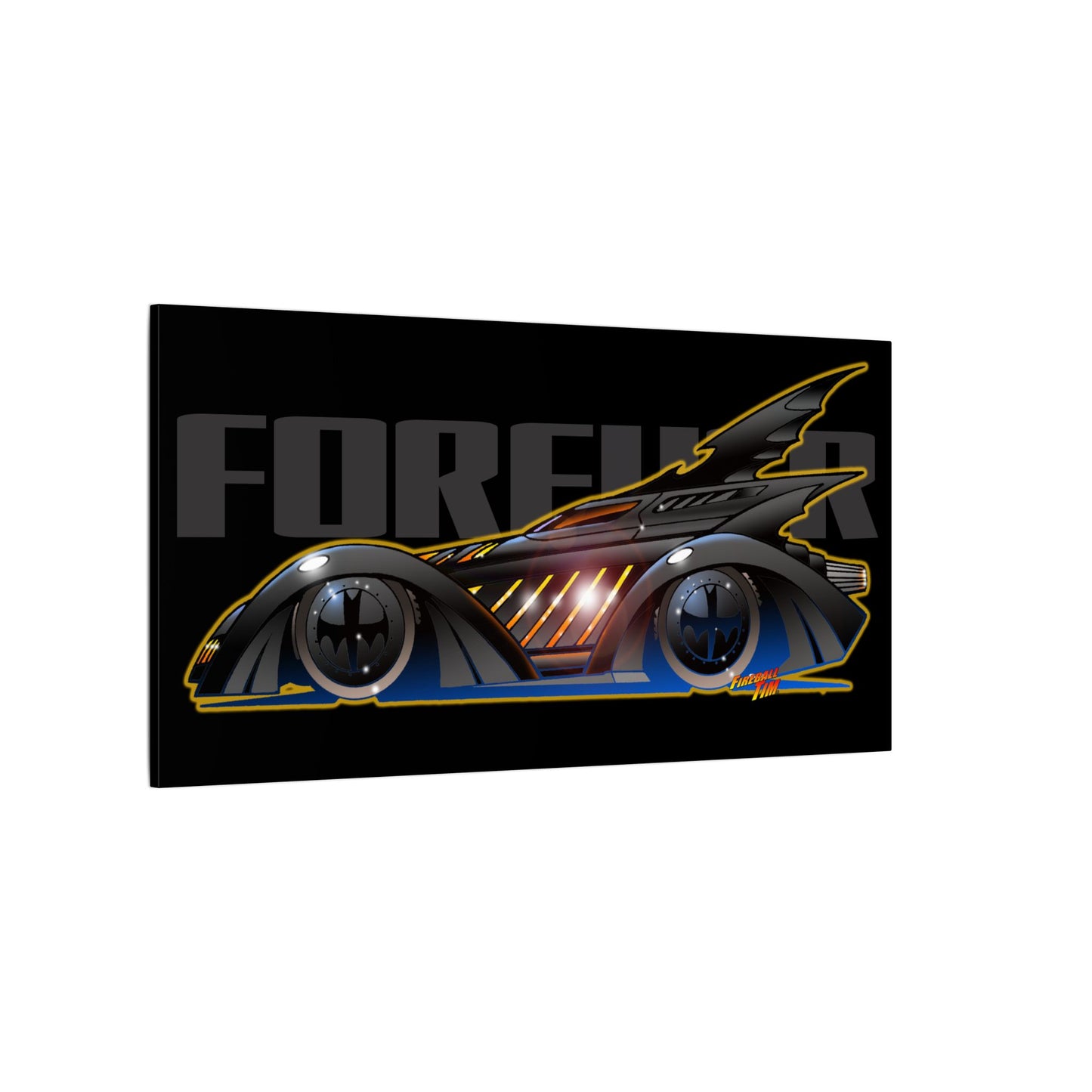 BATMAN FOREVER BATMOBILE Fireball Art Canvas Print