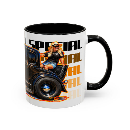 MCDOUGALL SPECIAL Model A Hot Rod Collectible Fireball Art Coffee Mug - 2 Sizes