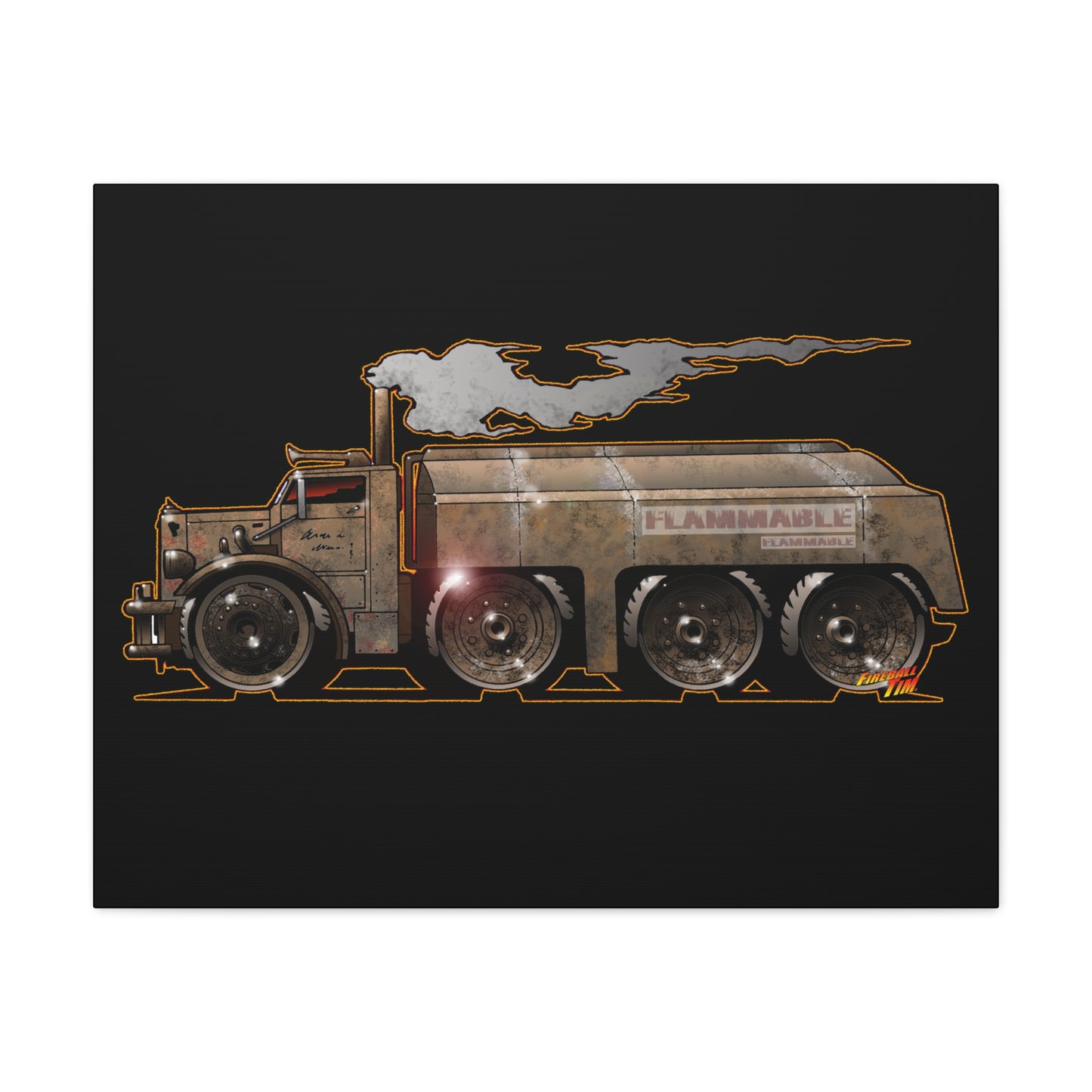 DUEL Killer Movie Truck Fireball Art Canvas Print - Sizes