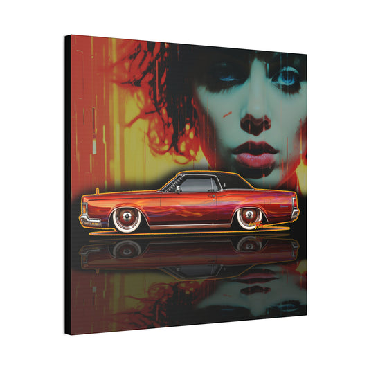 LINCOLN CONTINENTAL Mark III Custom 1961 Collectible Fireball Art Canvas Stretched Print