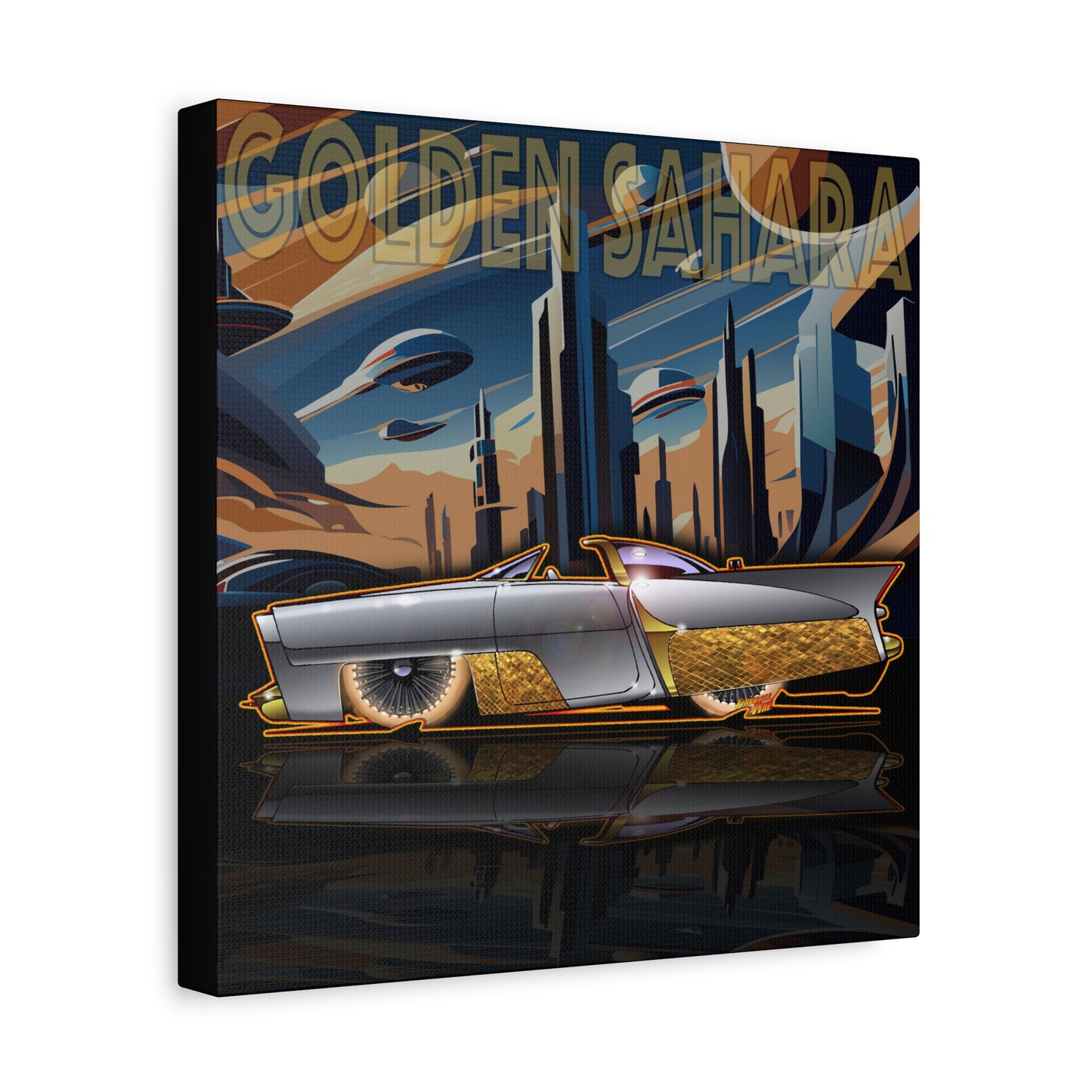 GOLDEN SAHARA Custom Concept Car Fireball Art Canvas Art