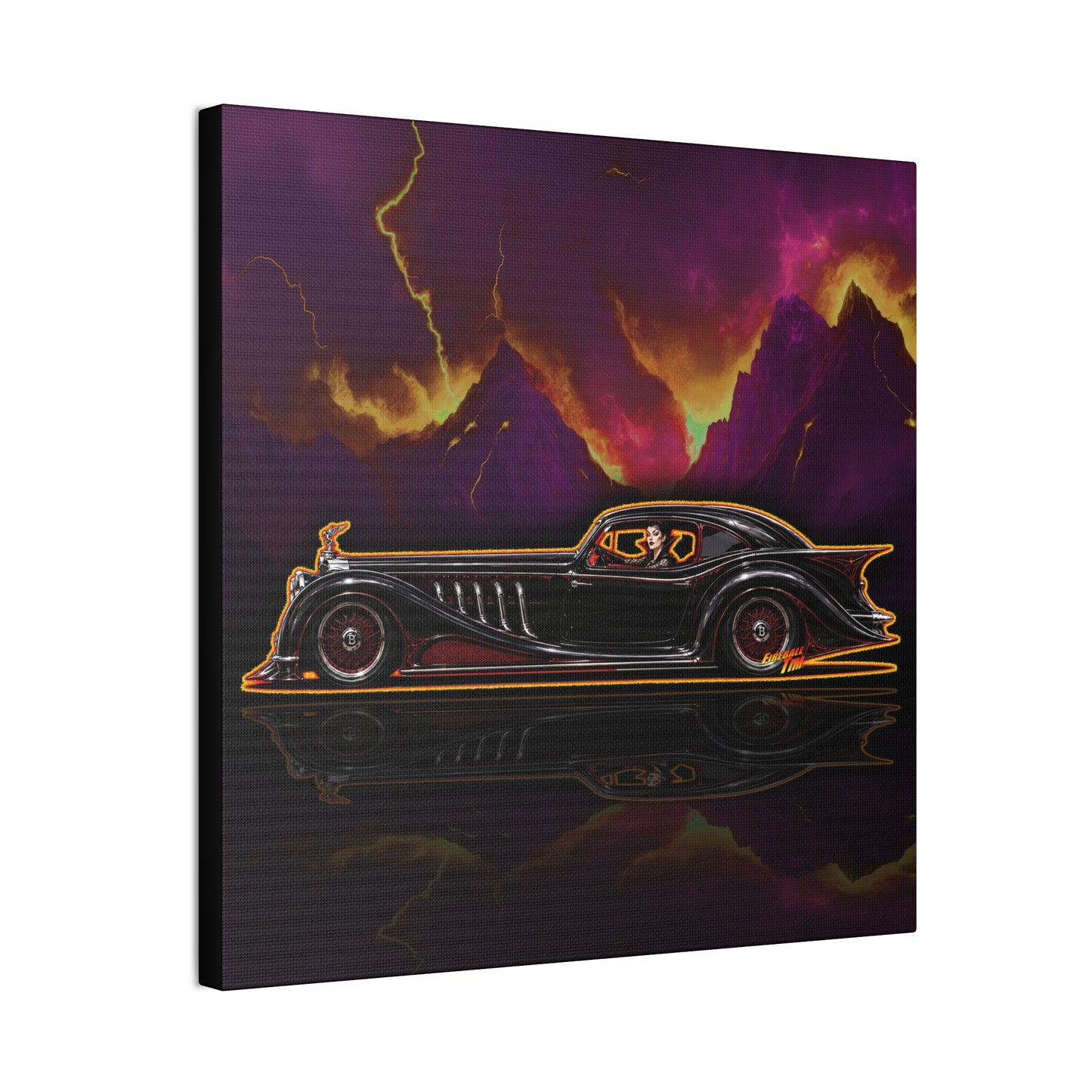 MONSTER MACHINES Vampiress Countessa Halloween Collectible Fireball Art Canvas Stretched Print