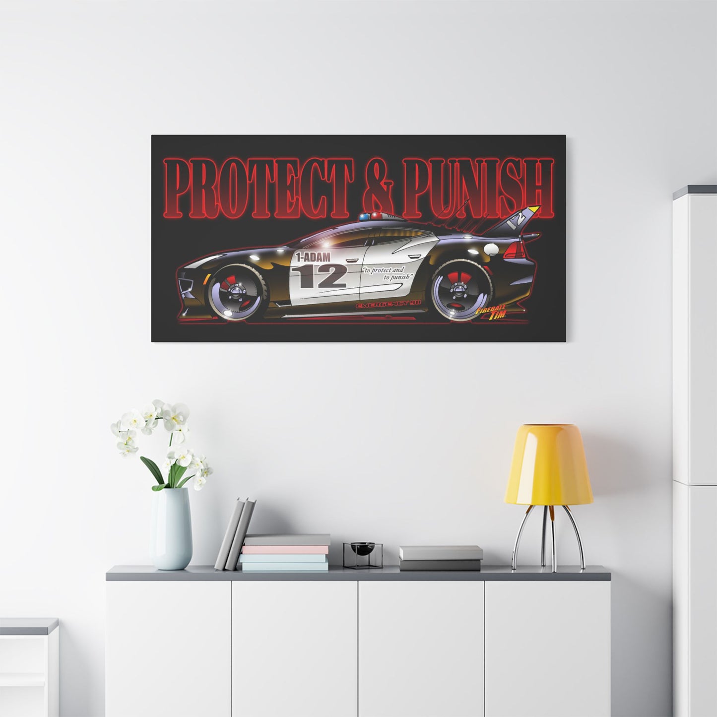 ADAM 12 FISKER KARMA Police Car Canvas Art Print - 11x14