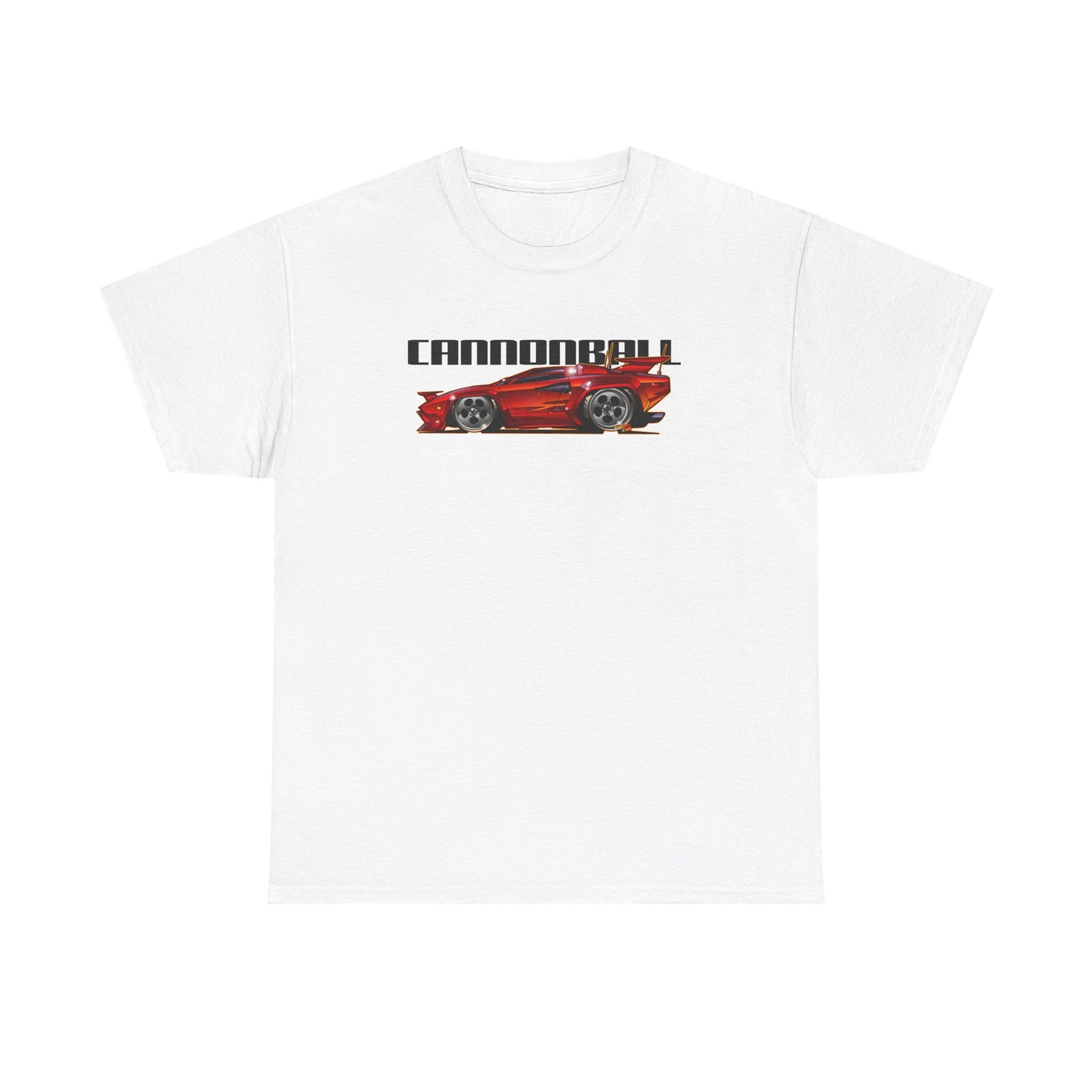 CANNONBALL RUN LAMBORGHINI COUNTACH Heavy Cotton Tee Shirt - Multiple Colors