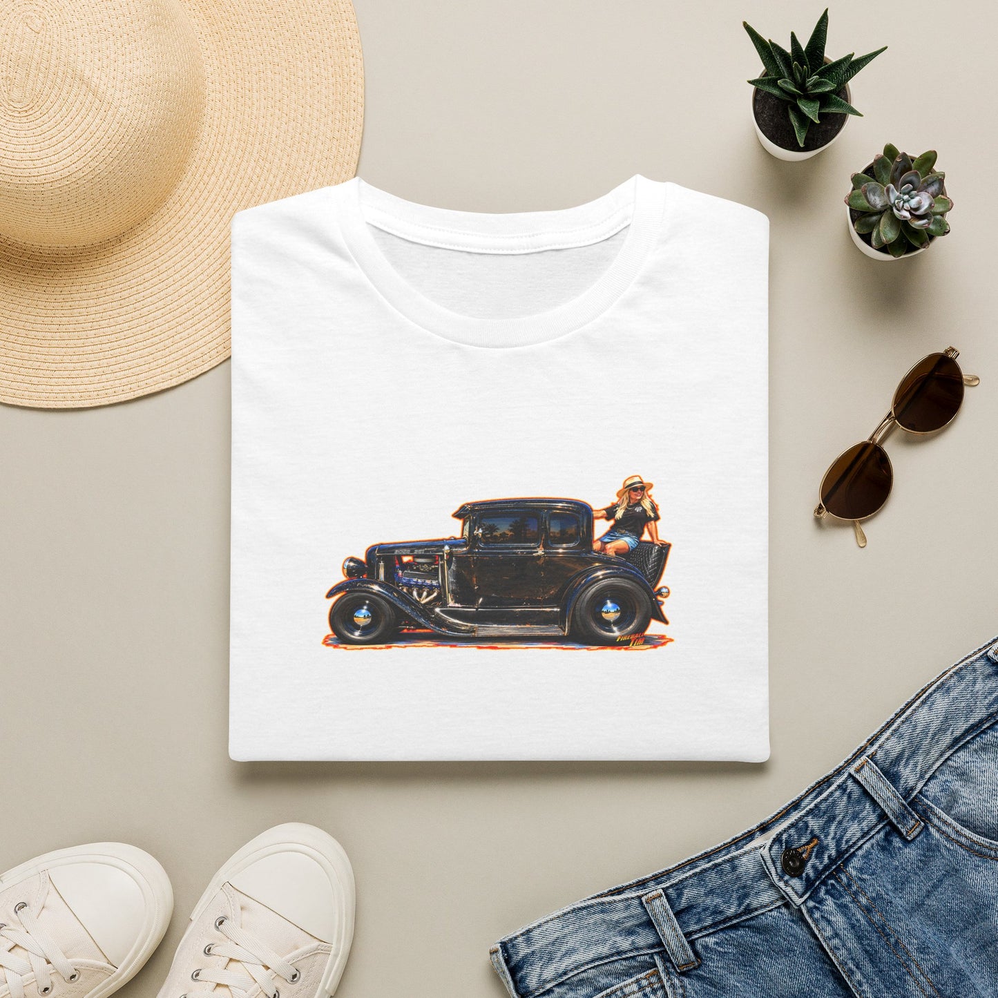 MCDOUGALL SPECIAL Model A Hot Rod Collectible Fireball Art Tee Shirt