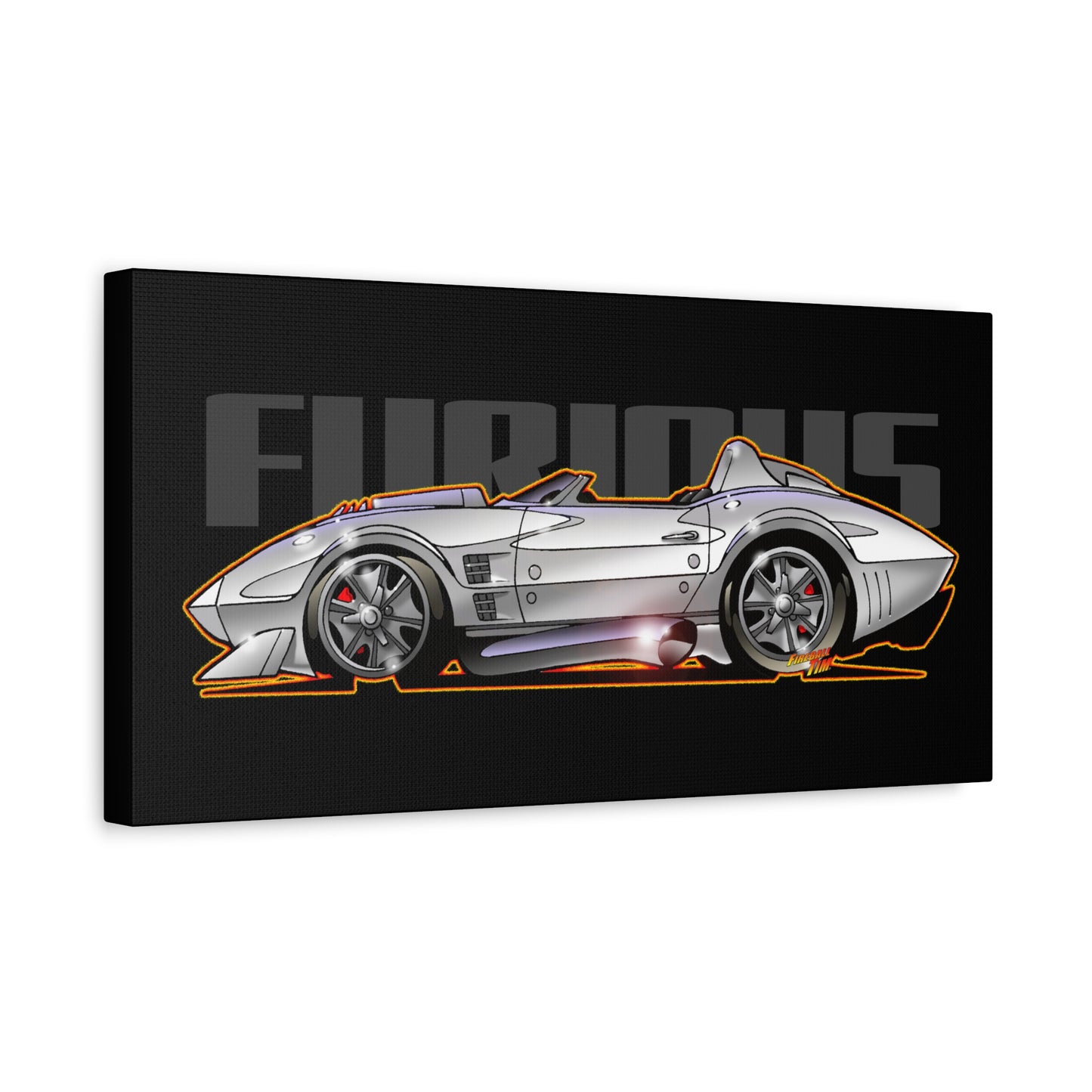 FAST AND FURIOUS Grand Sport Stingray Corvette Fireball Art Canvas Art Wall Print