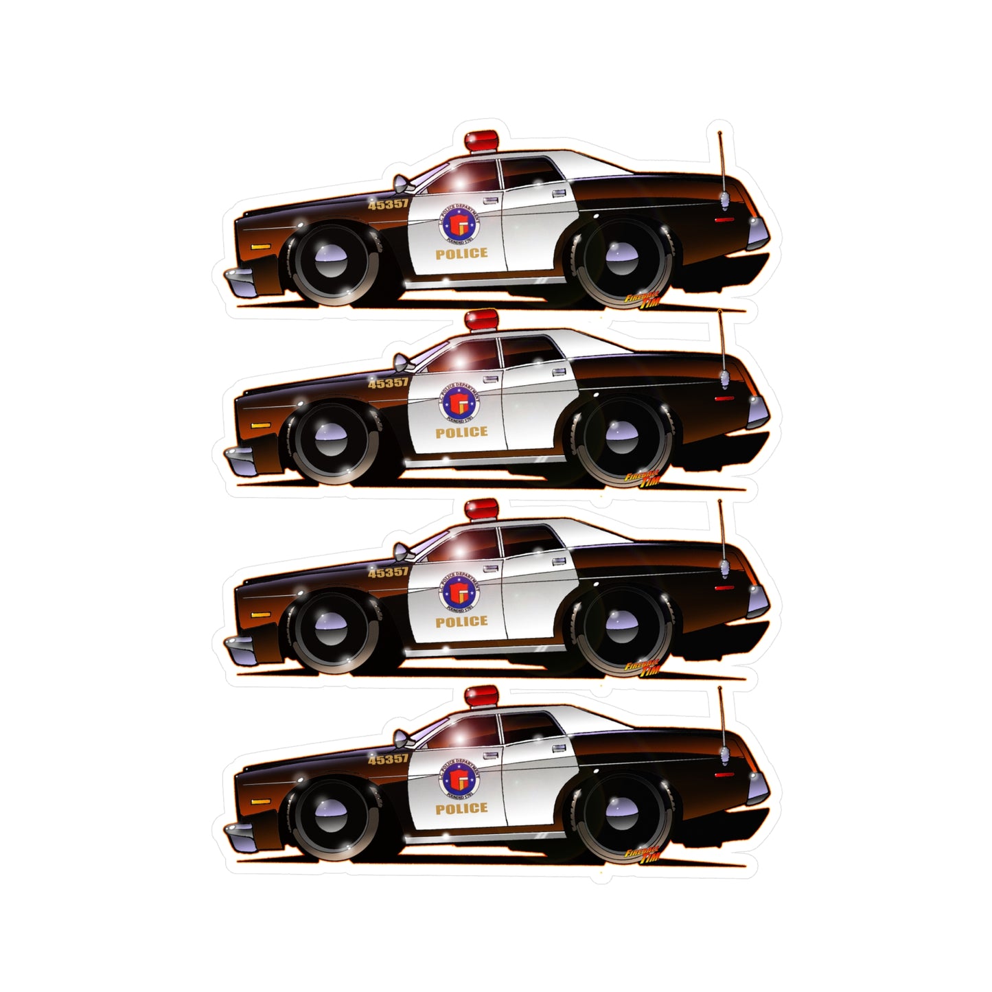 TJ HOOKER POLICE CAR Decal Stickers - 4 Sizes