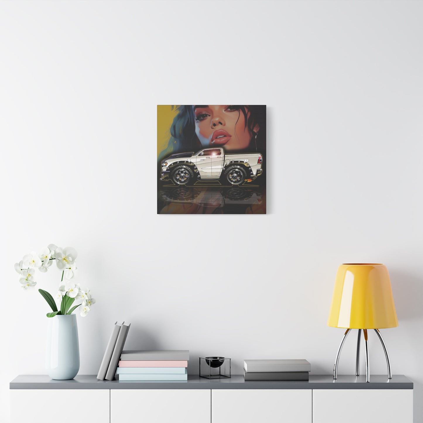 RAM REBEL 1500 Truck Collectible Coffee Fireball Art Canvas Print