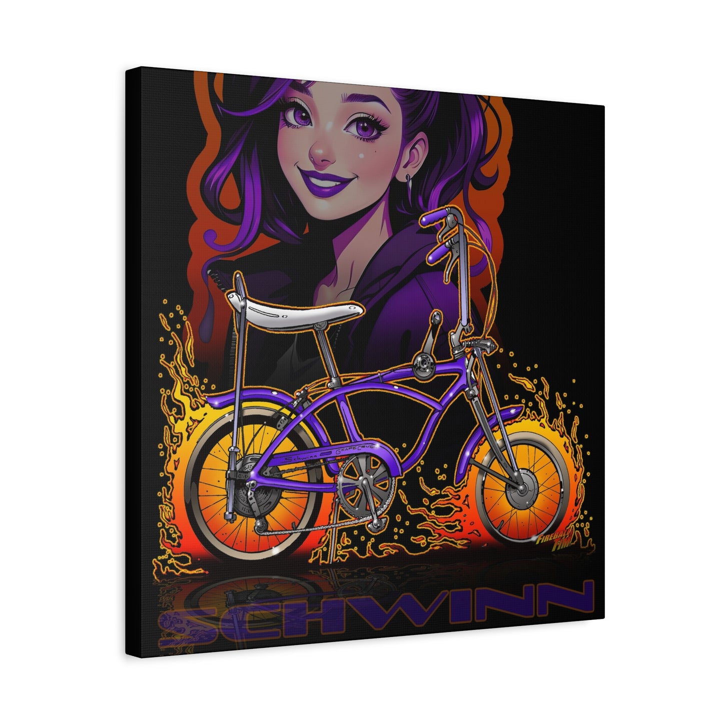 SCHWINN BIKE Grape Crush Fireball Art Canvas Print