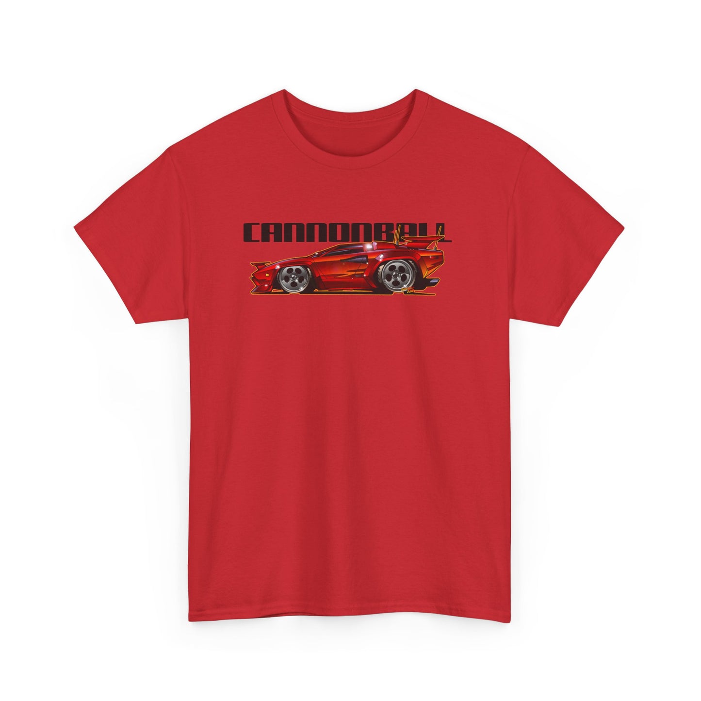 CANNONBALL RUN LAMBORGHINI COUNTACH Heavy Cotton Tee Shirt - Multiple Colors