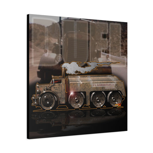 DUEL Killer Movie Truck Fireball Art Canvas Print - Sizes