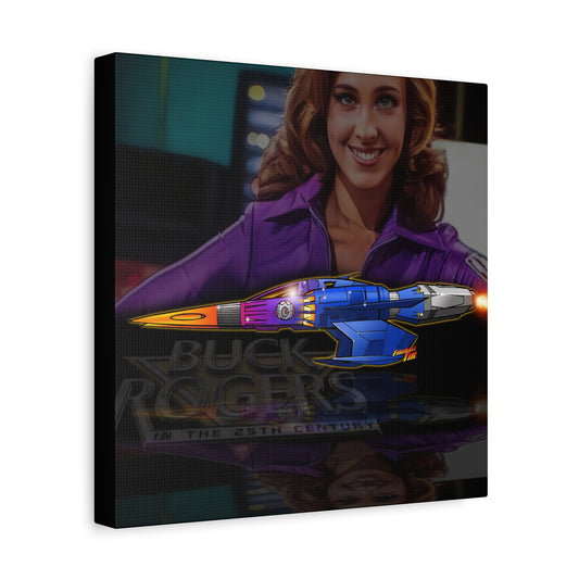 BUCK ROGERS Hot Rod Starfighter Spaceship Canvas Art Wall Print - 12x12