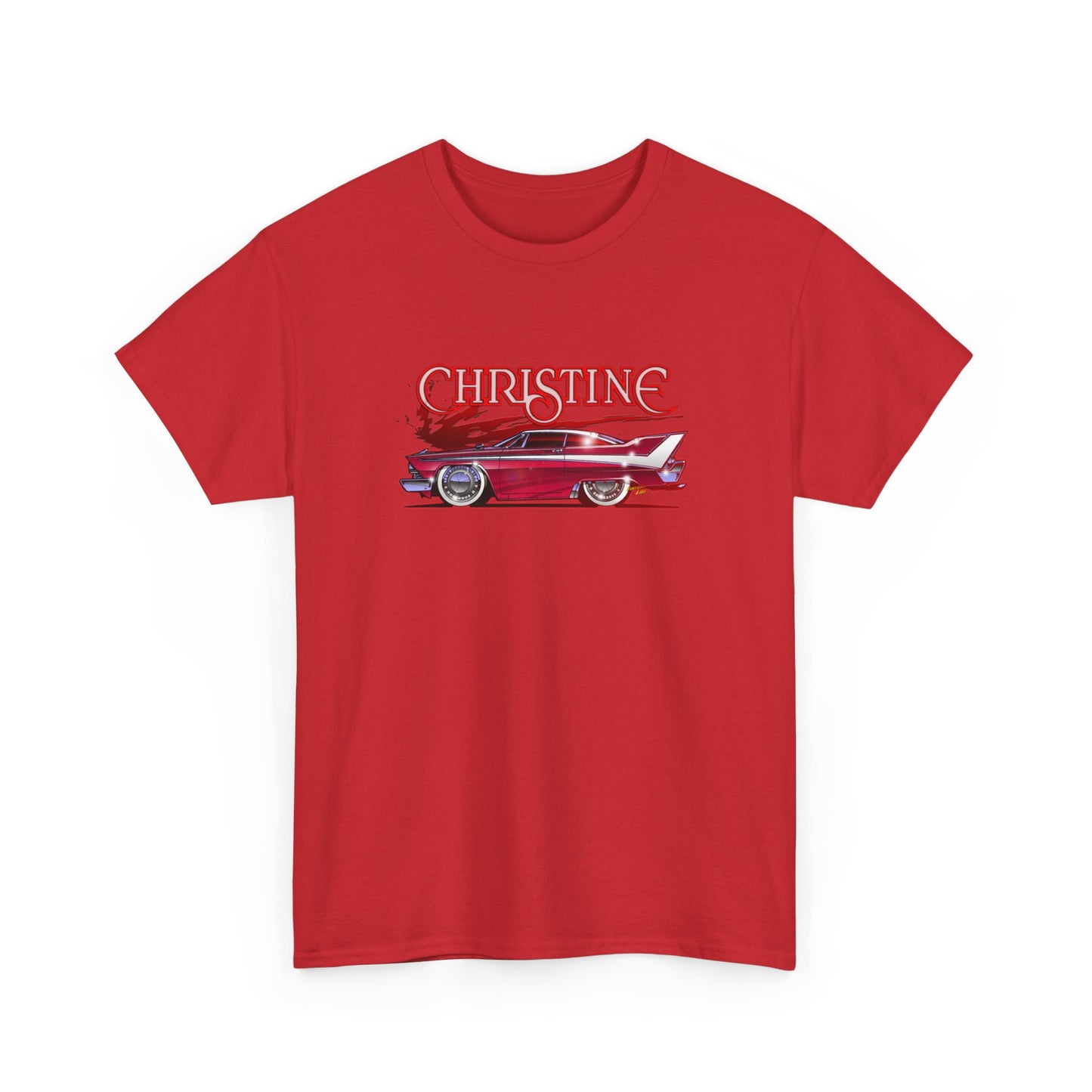 CHRISTINE Movie Car 1958 Plymouth Fury Concept Art Heavy Cotton Tee