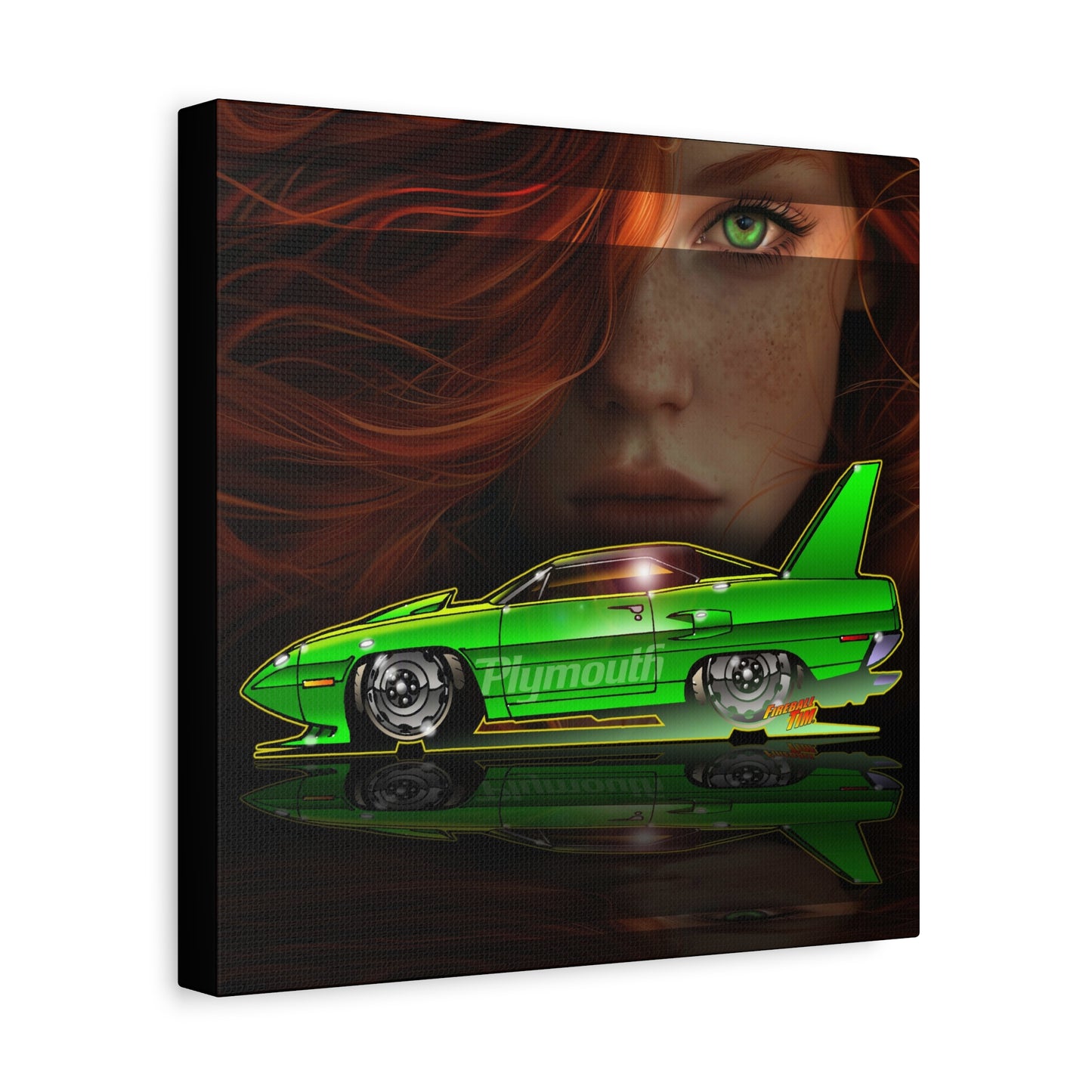 PLYMOUTH ROAD RUNNER Canvas Fireball Art Wall Print - 12x12