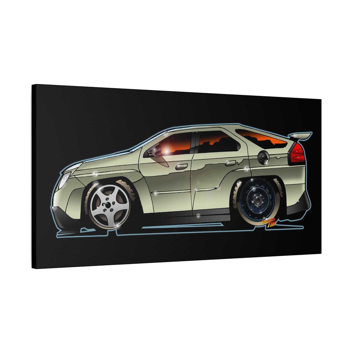 BREAKING BAD Pontiac Aztek Fireball Art Canvas Wall Print