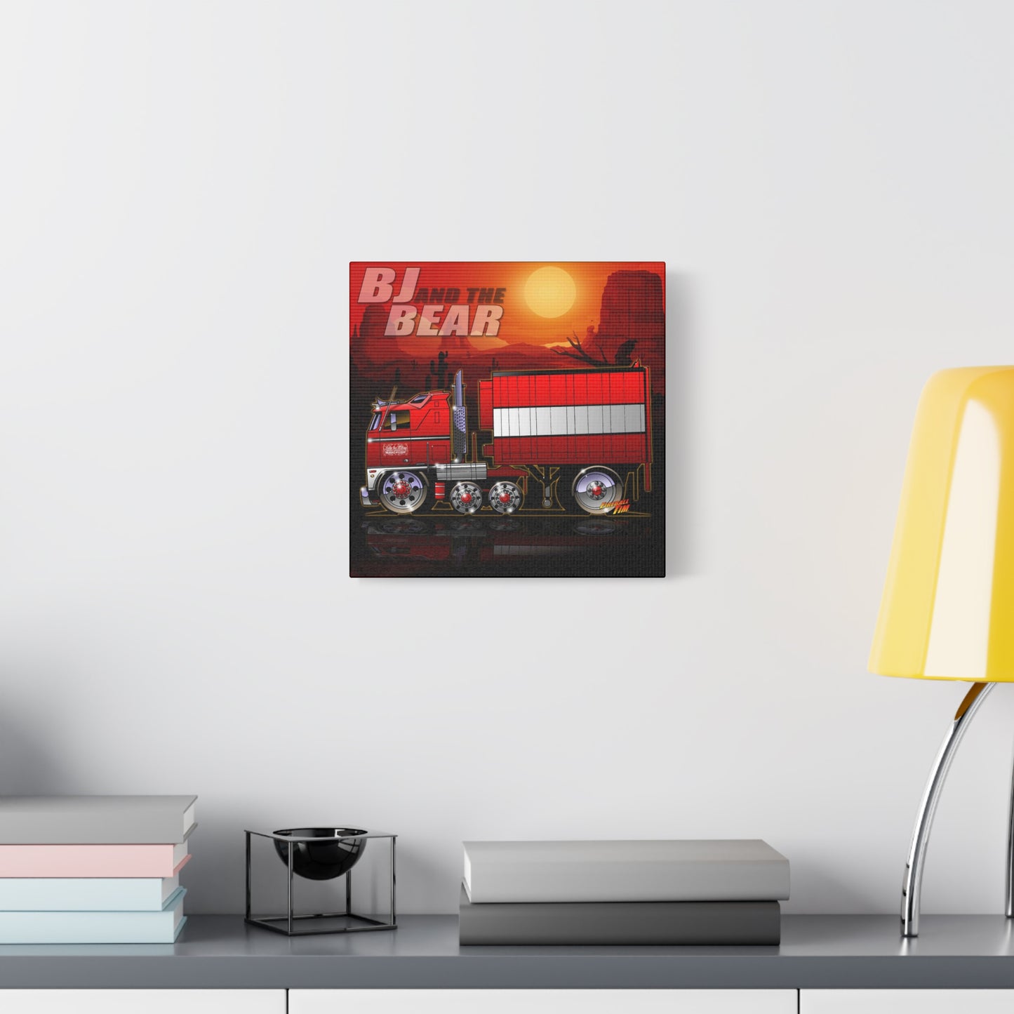 BJ AND THE BEAR TV Show Semi Truck Canvas Art Wall Print - 2 Sizes