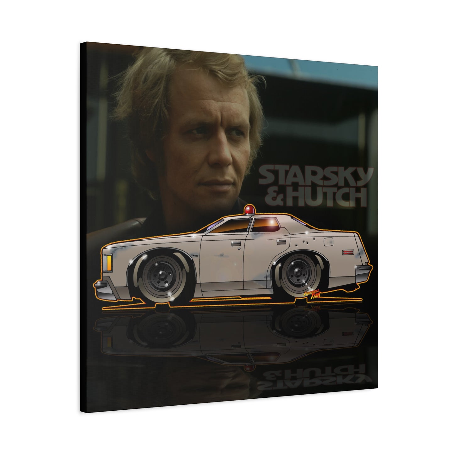 STARSKY AND HUTCH Hutchmobile Fireball Art Canvas Wall Print