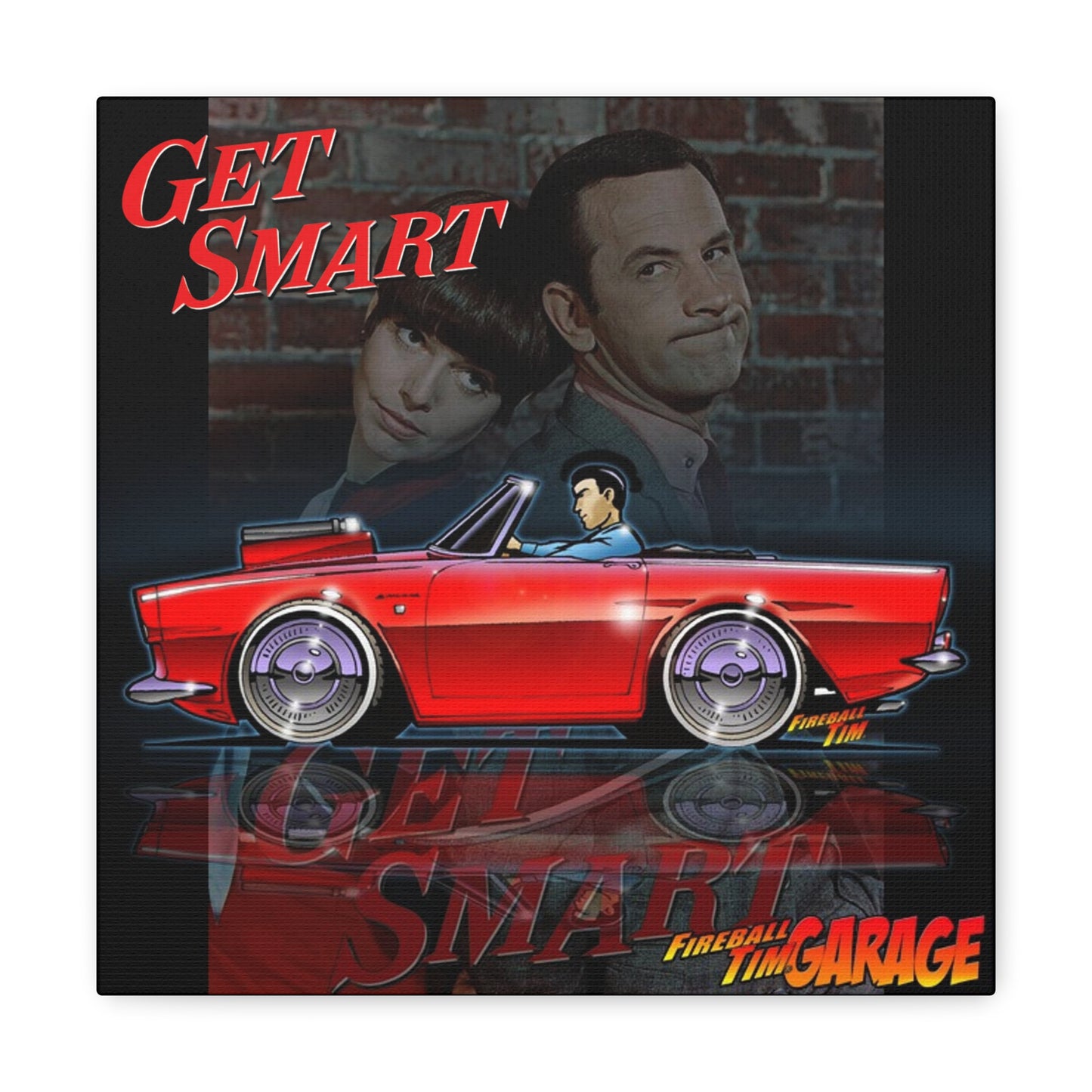 GET SMART TV Show 1965 Sunbeam Tiger Concept Art Print 12x12