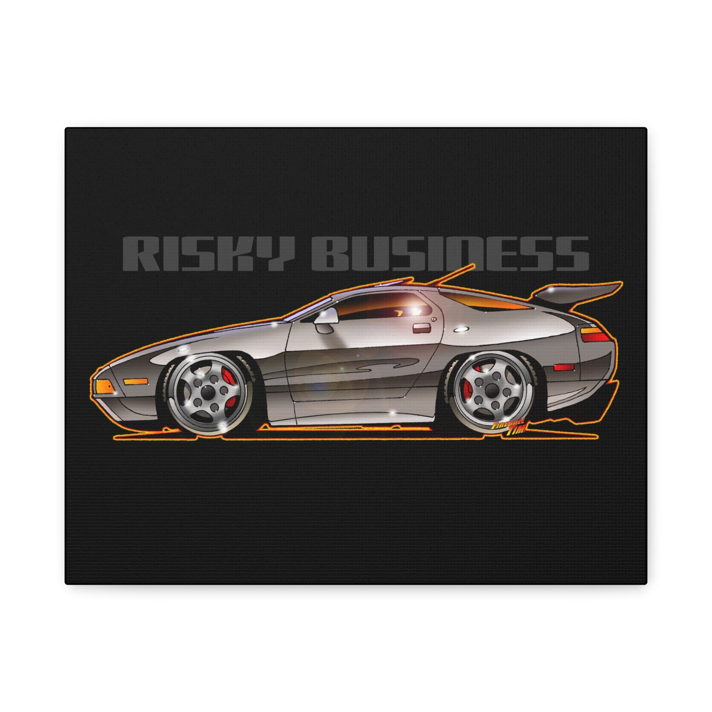 RISKY BUSINESS Porsche 928 Fireball Art Canvas Print - Sizes