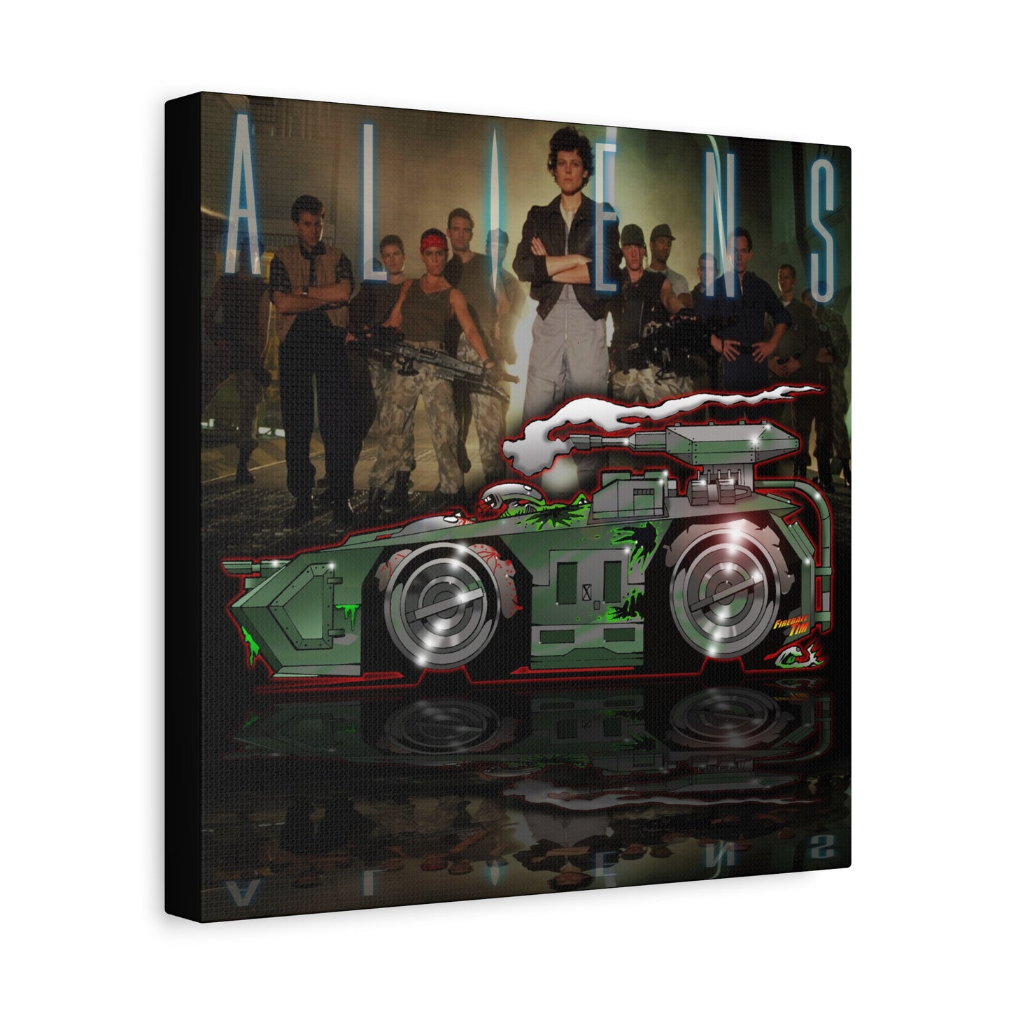 ALIENS APC TANK Movie Car Fireball Art Canvas Print