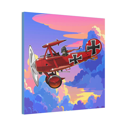 BARON FOKKER VON BADASS WW1 Airplane Canvas Art Print - 11x14