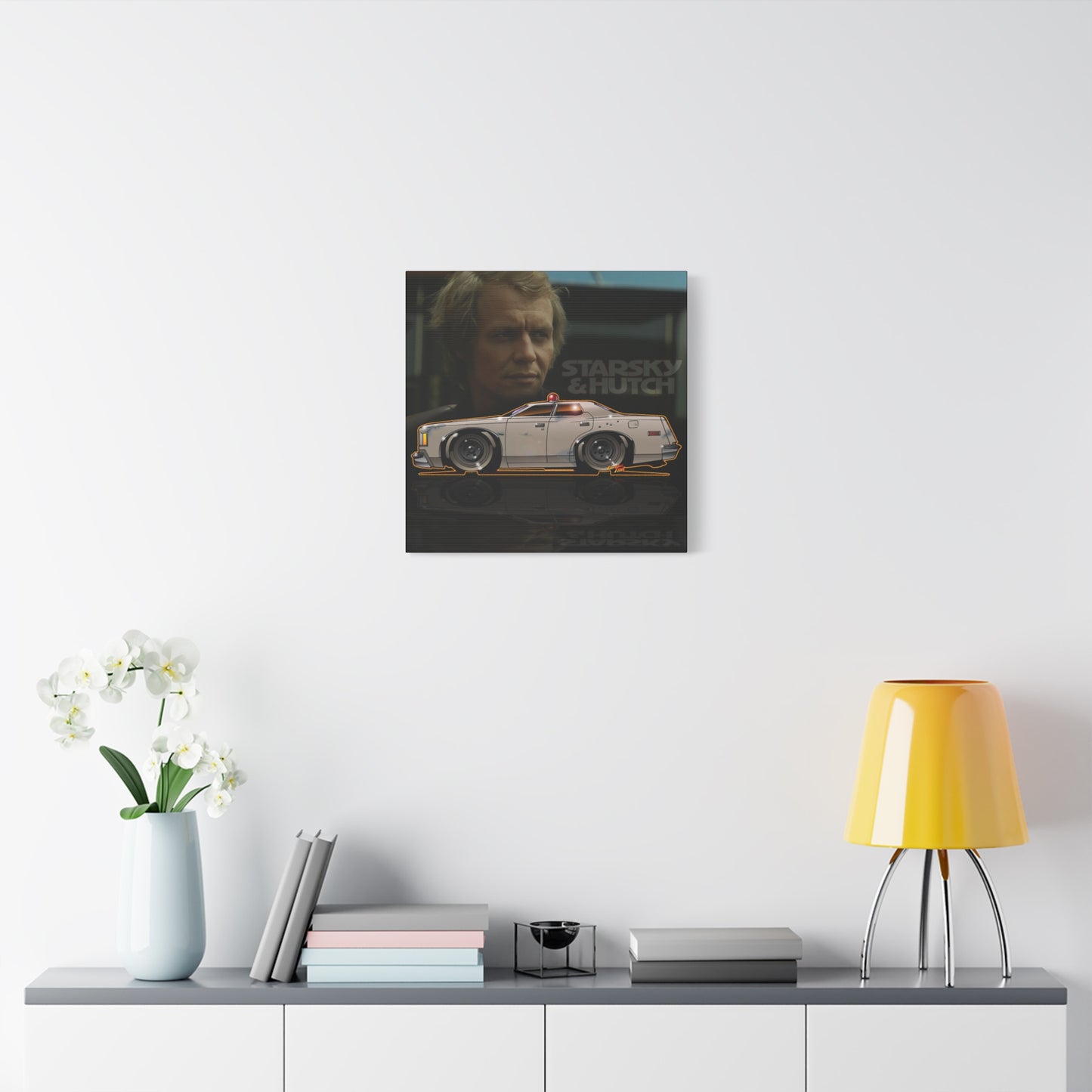 STARSKY AND HUTCH Hutchmobile Fireball Art Canvas Wall Print