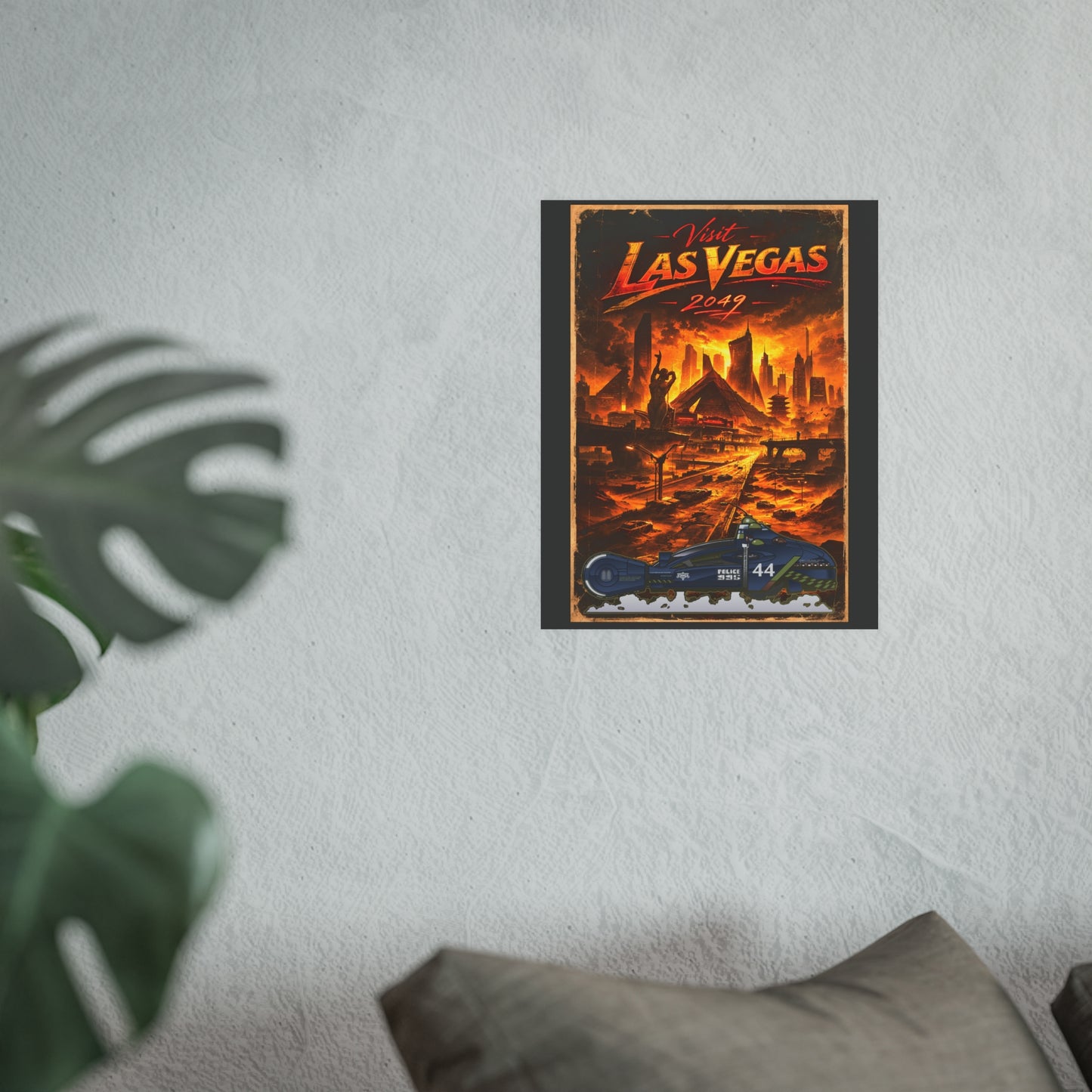 VISIT LAS VEGAS 2049 Blade Runner Spinner Vintage Fireball Art Travel Poster Satin/Matte