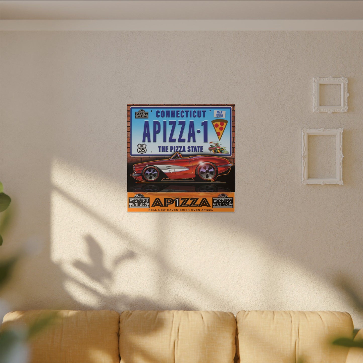 CORVETTE 1958 APIZZA 1 Fireball Art Canvas Print